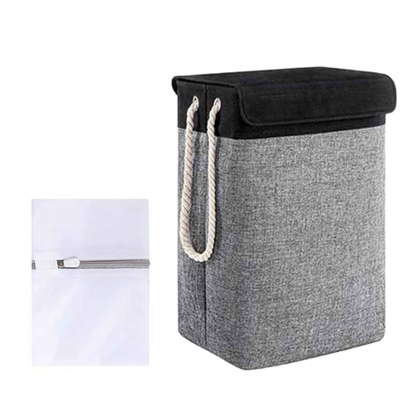 Dirty Laundry Basket with Handle Washing Basket for Closets Travel Organizer Deep gray
