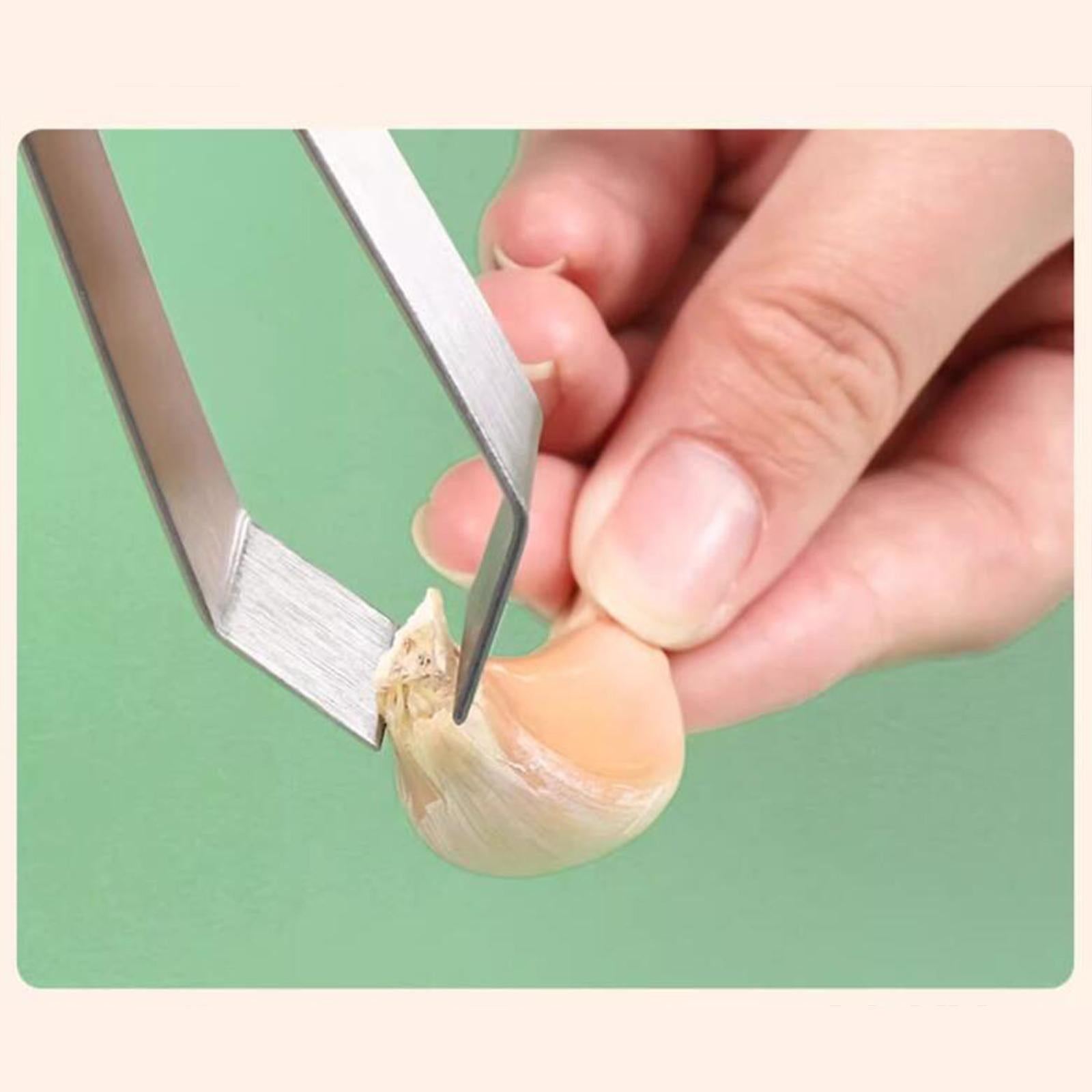 2x2 Pieces Fish Bone Tweezers Set Garlic Tweezer Stainless Steel Garlic Peeler