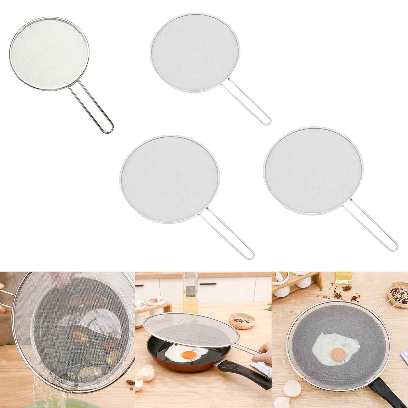 Splatter Screen with Heat Resistant Handle Pan Screen for Frying Pan Cooking 19cm