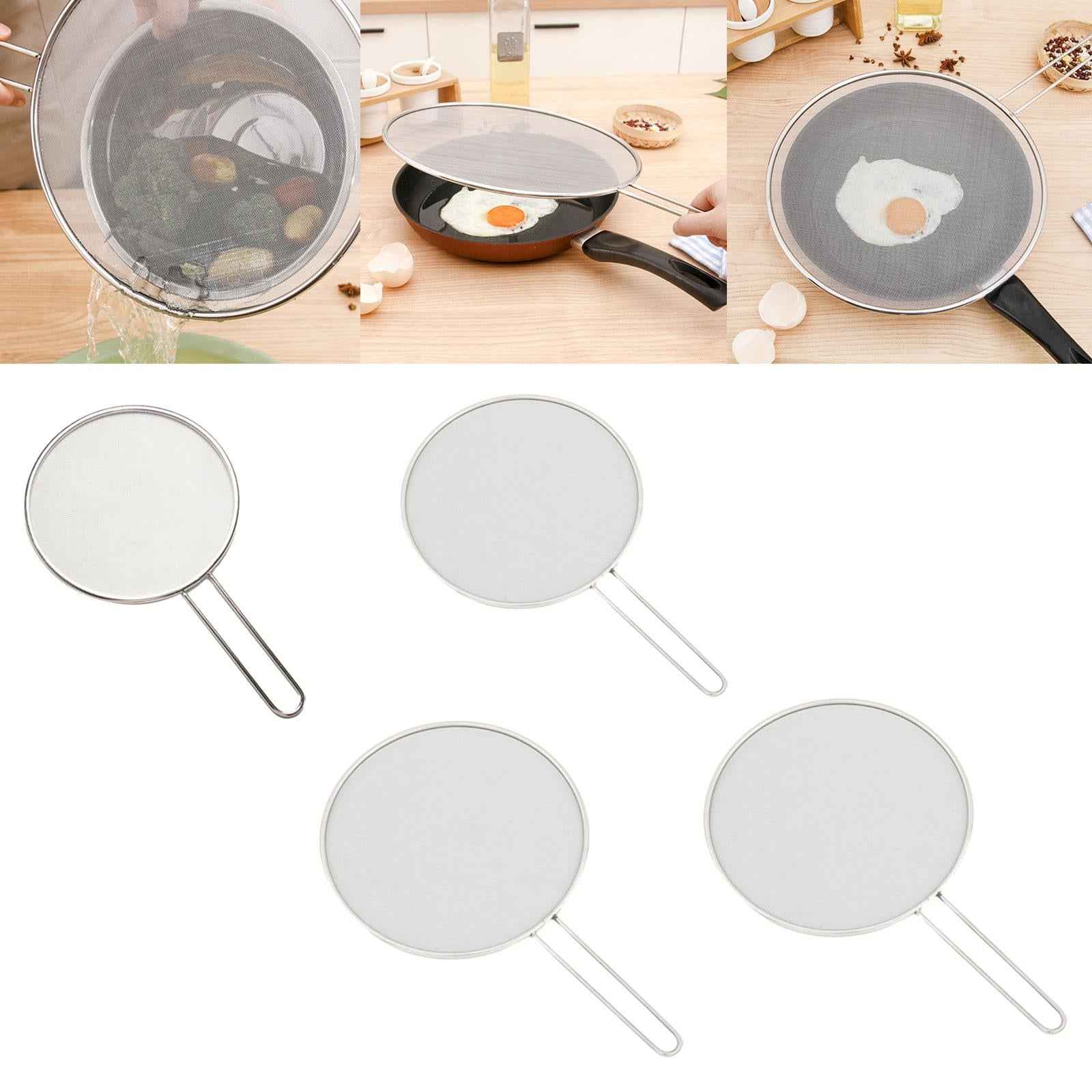 Splatter Screen with Heat Resistant Handle Pan Screen for Frying Pan Cooking 19cm