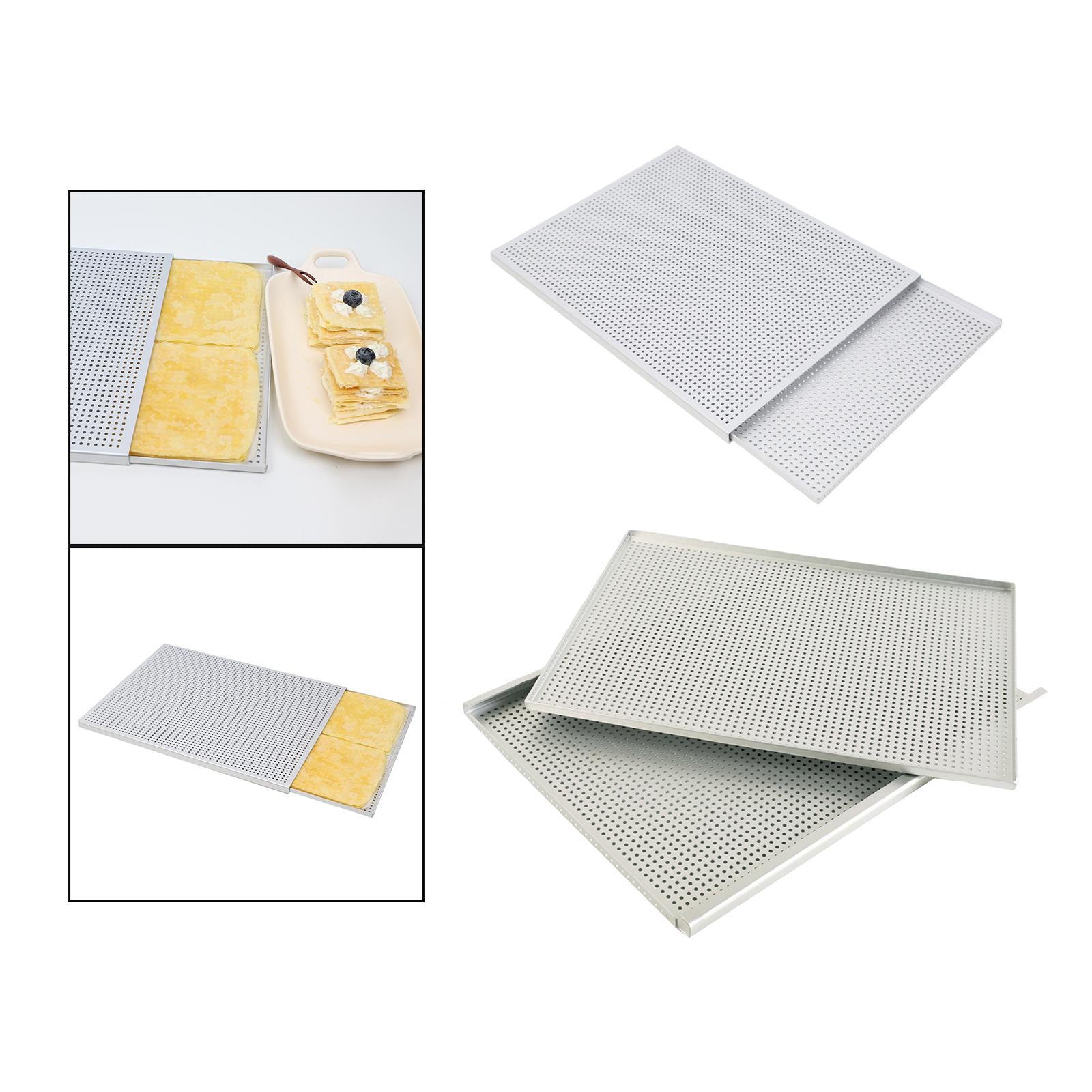 2xPuff Pastry Baking Tray Cake Pan Nonstick Easy Clean Millefeuille Baking Pan Thickness 1.5mm