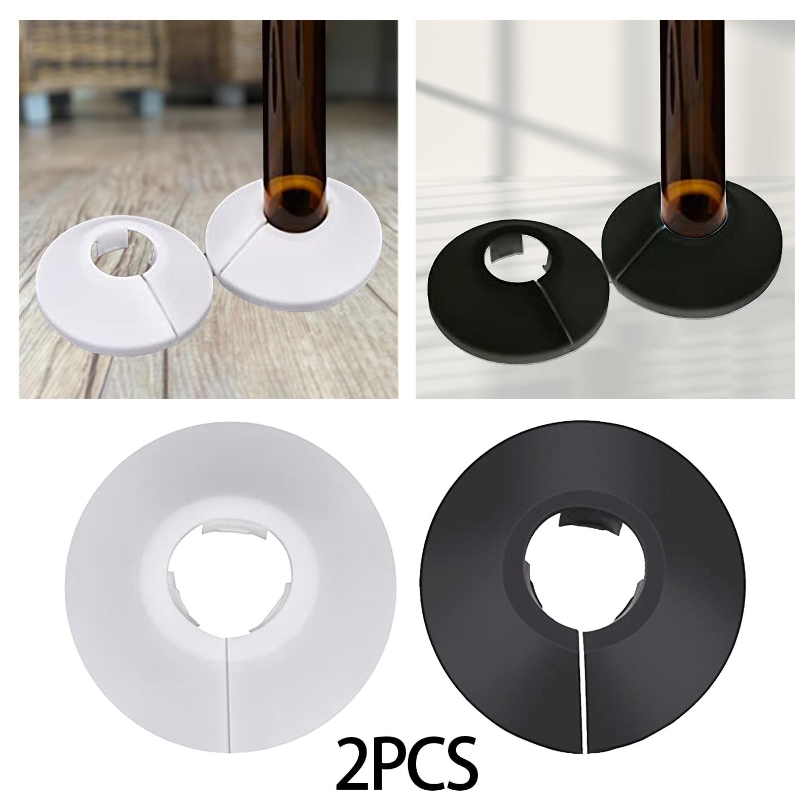 4x2Pcs Flange Pipe Cover Water Pipe Drain Line Cover for Gas Pipes Water Pipes White