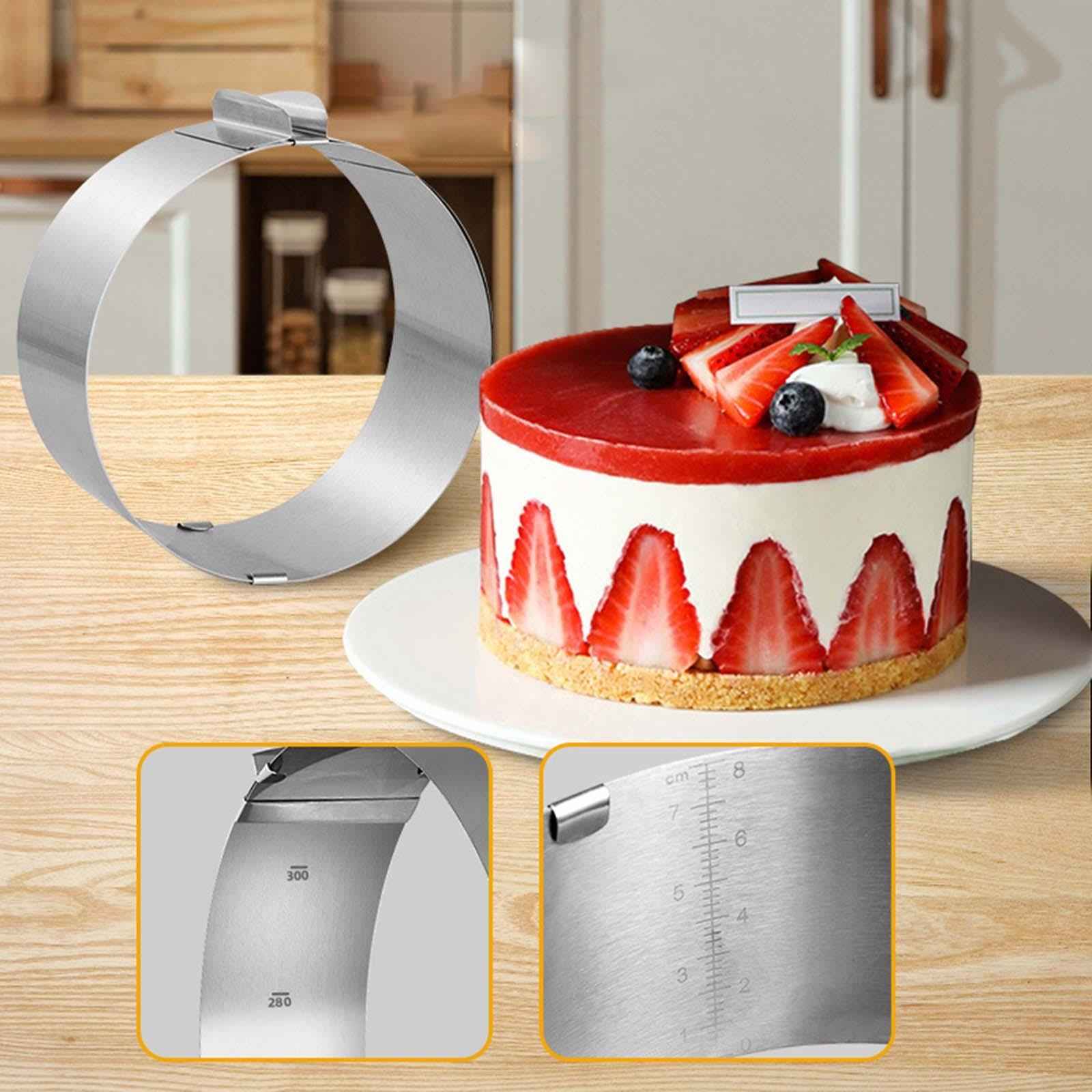 Cake Mould Ring with Scaling DIY Pastry Tool Stainless Steel for Cake Pastry