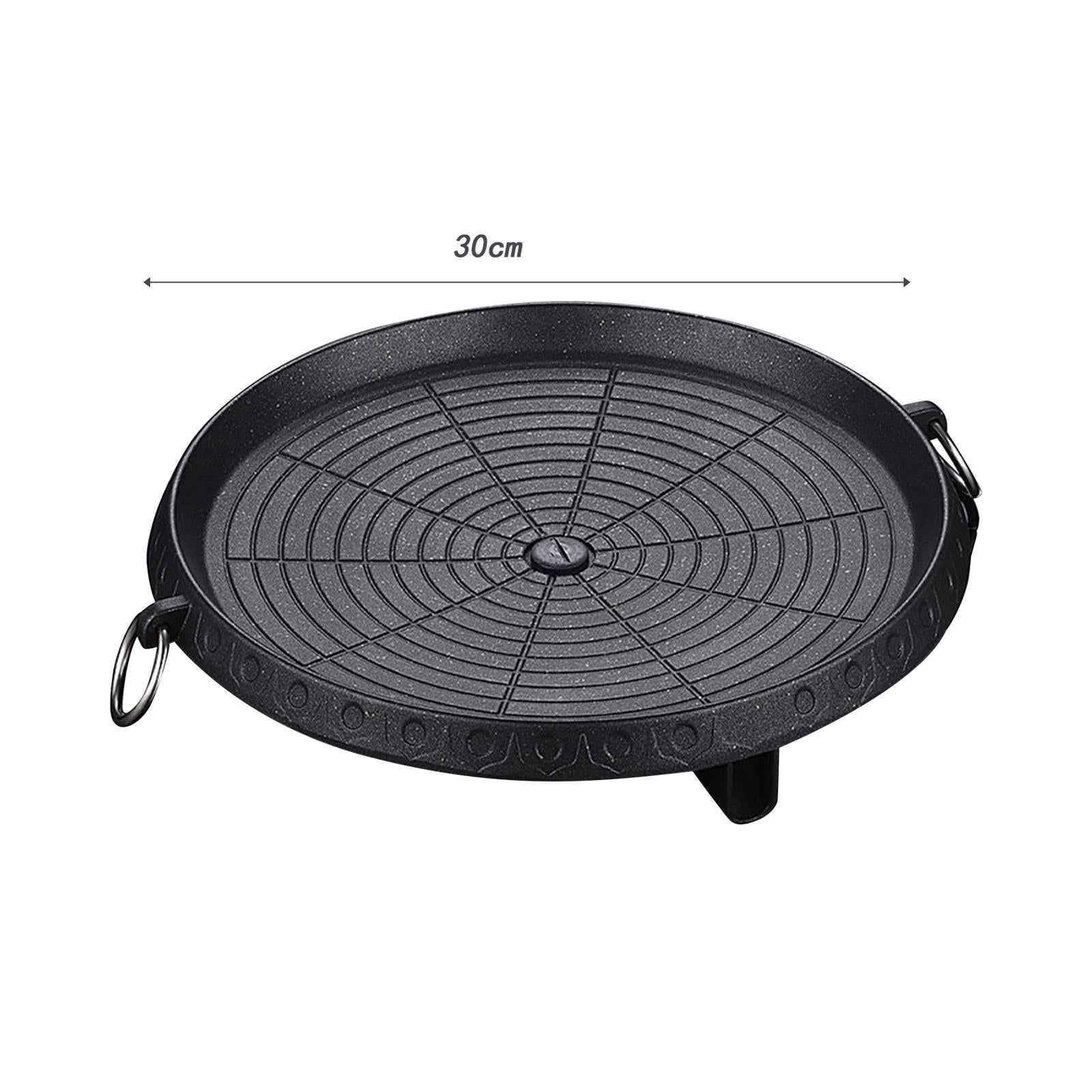 Korean Grilling Pan Kitchen Tool BBQ Plate for Garden Home Barbecue Campfire Round