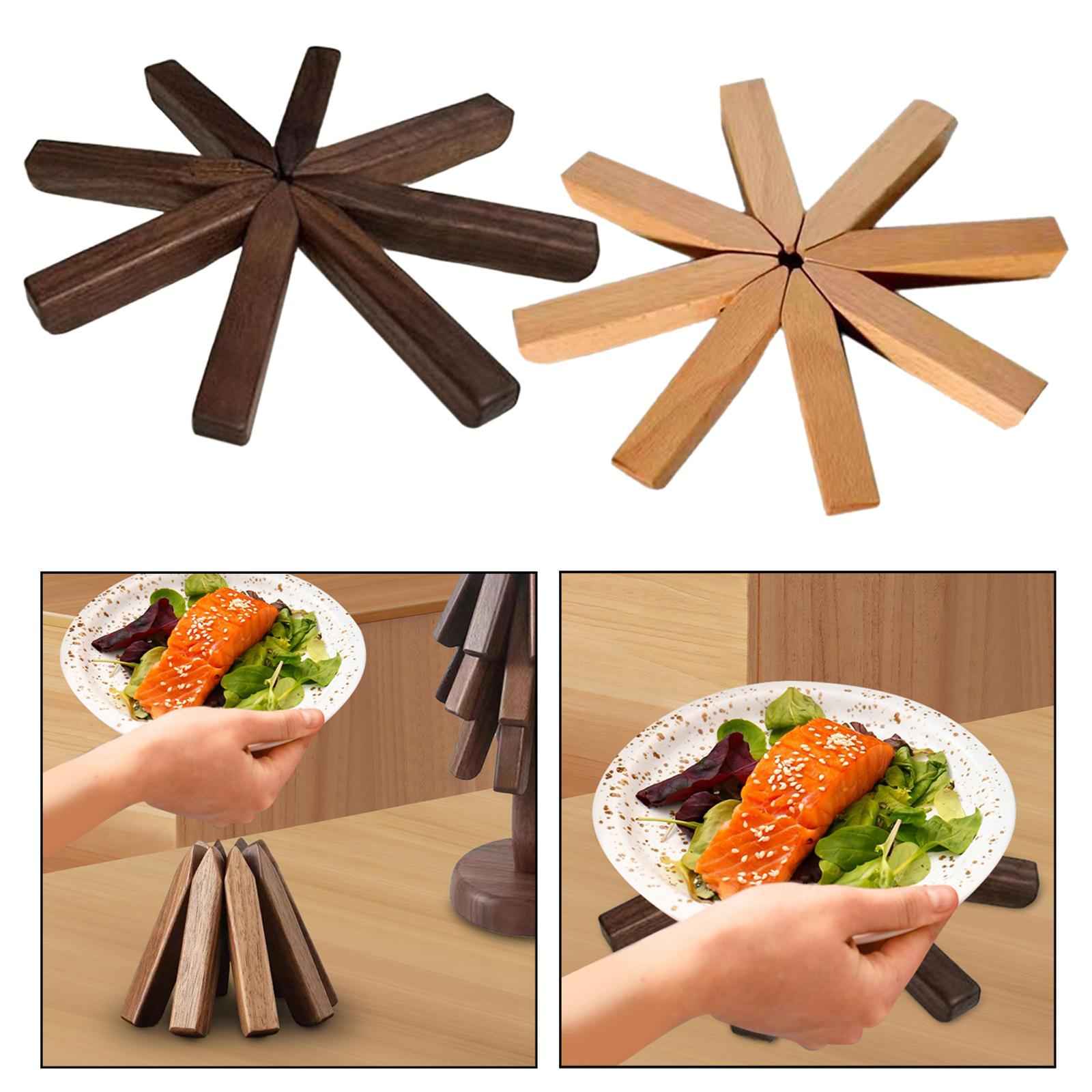 Wooden Trivet for Hot Dishes Drink Coaster for Utensils Hot Pot Holders Bowl walnut