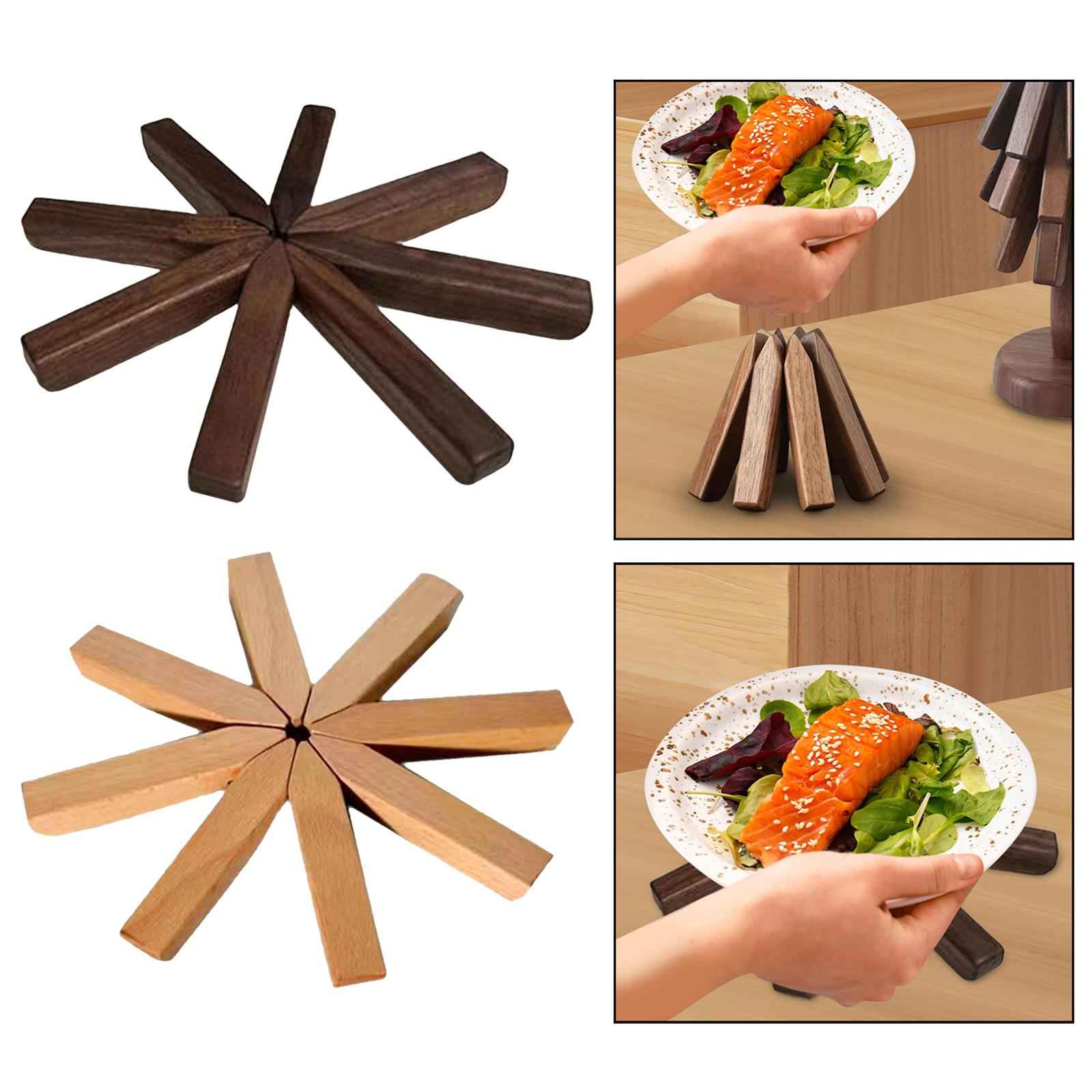 Wooden Trivet for Hot Dishes Drink Coaster for Utensils Hot Pot Holders Bowl walnut