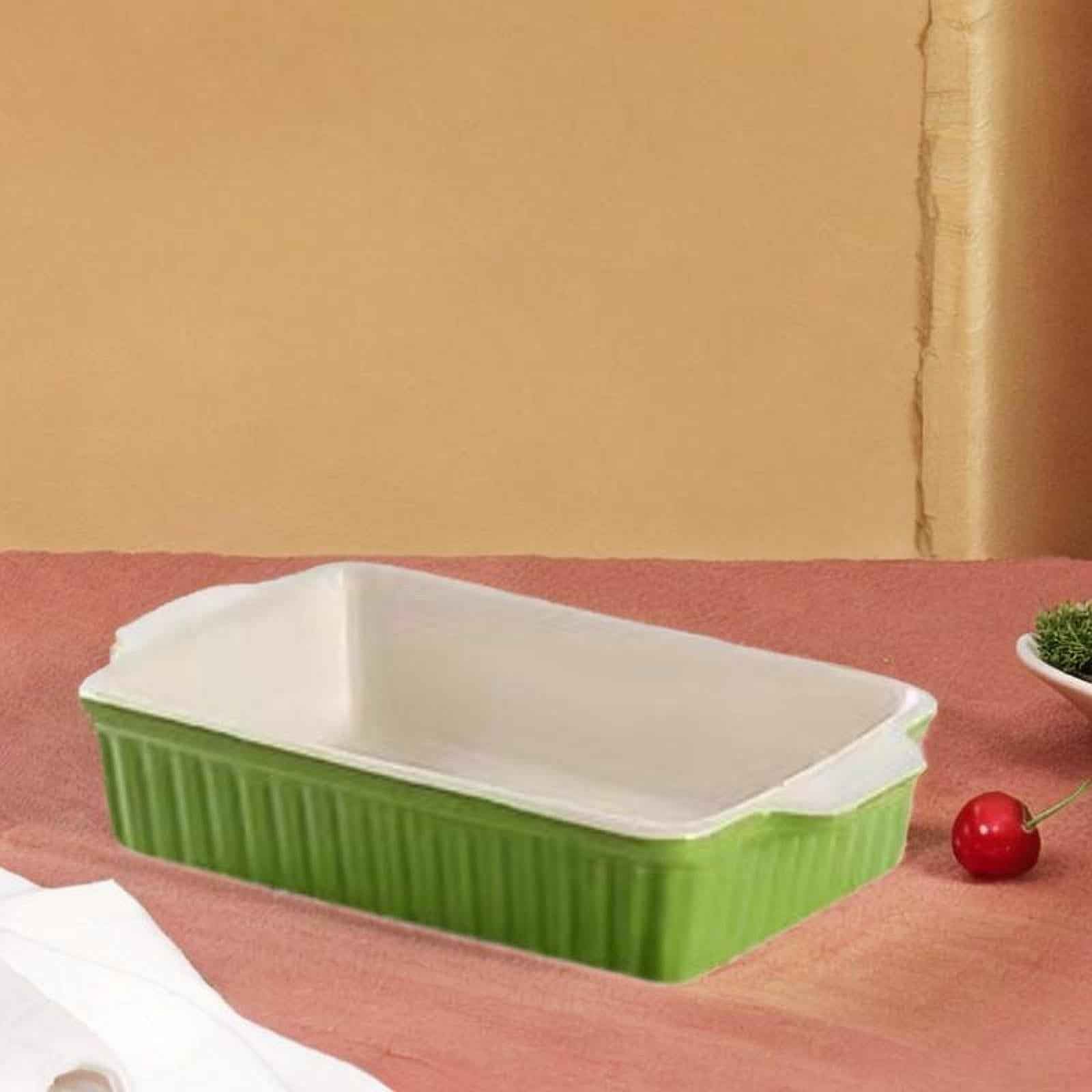 Ceramic Baking Dish Large Lasagna Pan Deep for Oven for Picnics Cake Camping Rectangular