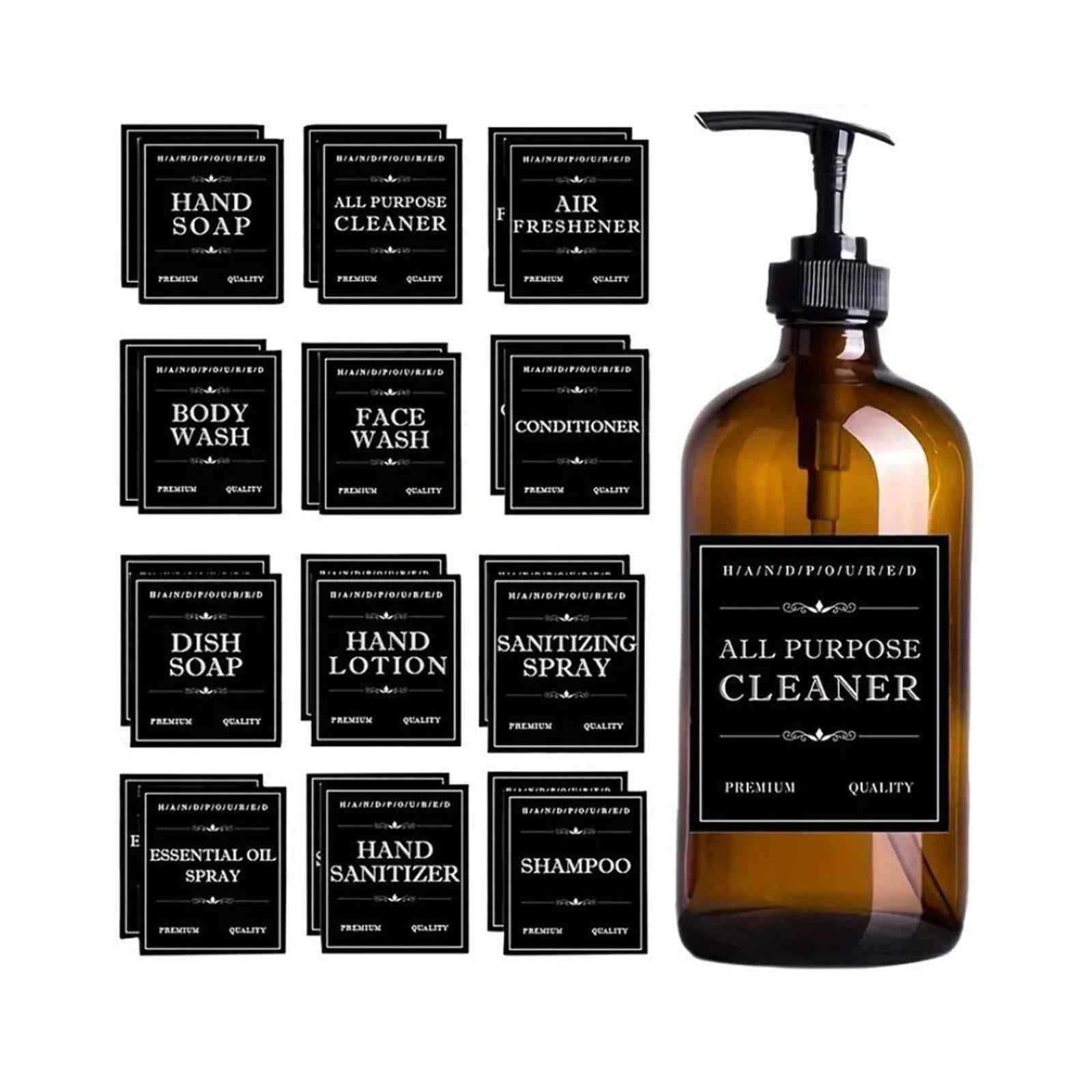 12x Soap Labels for Bottles Kitchen Cleaning Labels for Bathroom Accessories