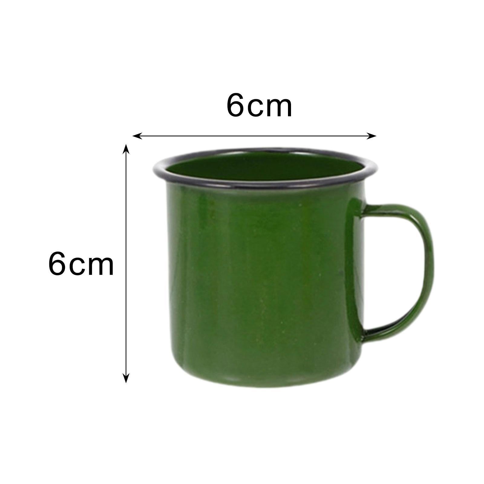 Enamel Coffee Cup Stylish Easy Clean Drinking Cup for Desktop Household Dorm Green