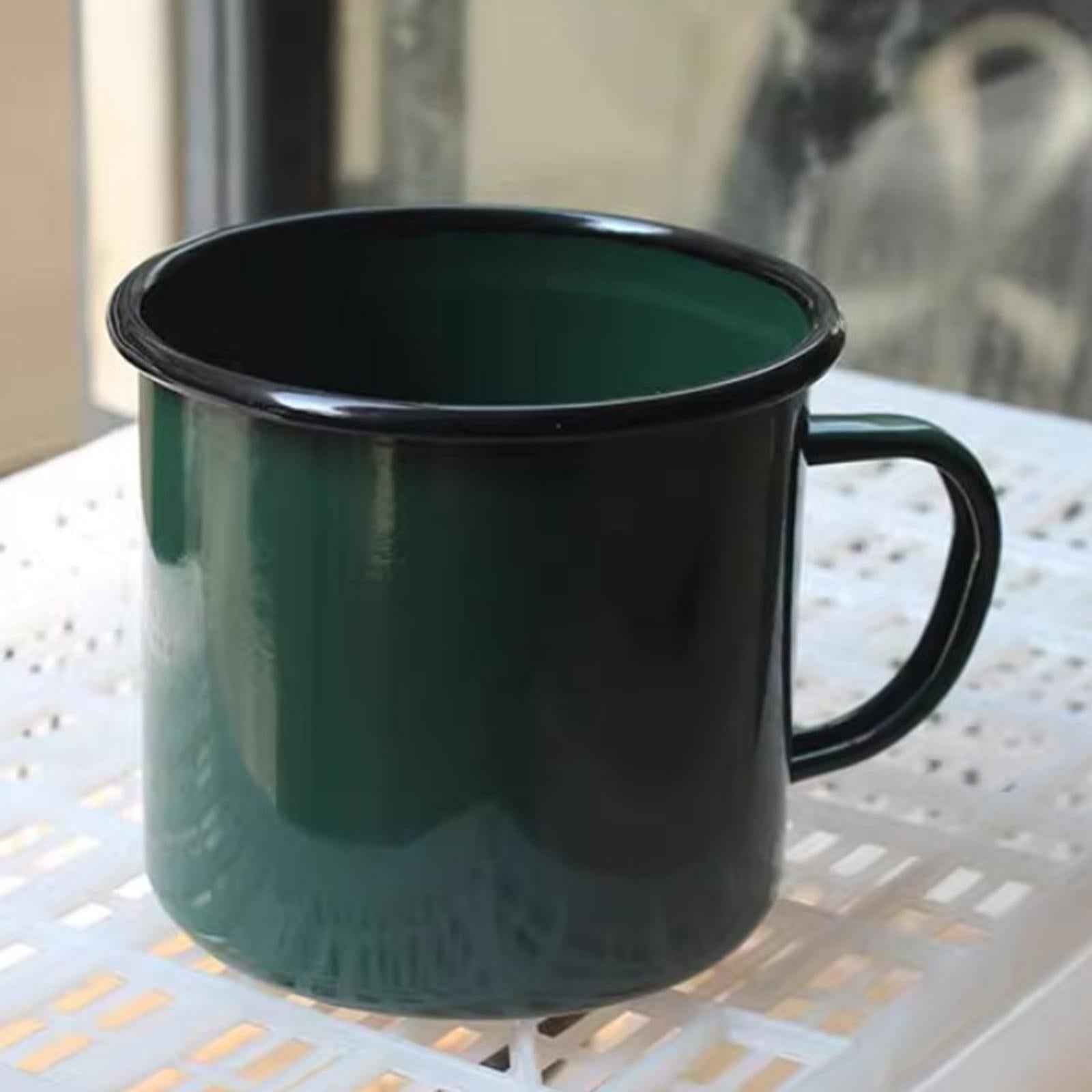 Enamel Coffee Cup Stylish Easy Clean Drinking Cup for Desktop Household Dorm Green