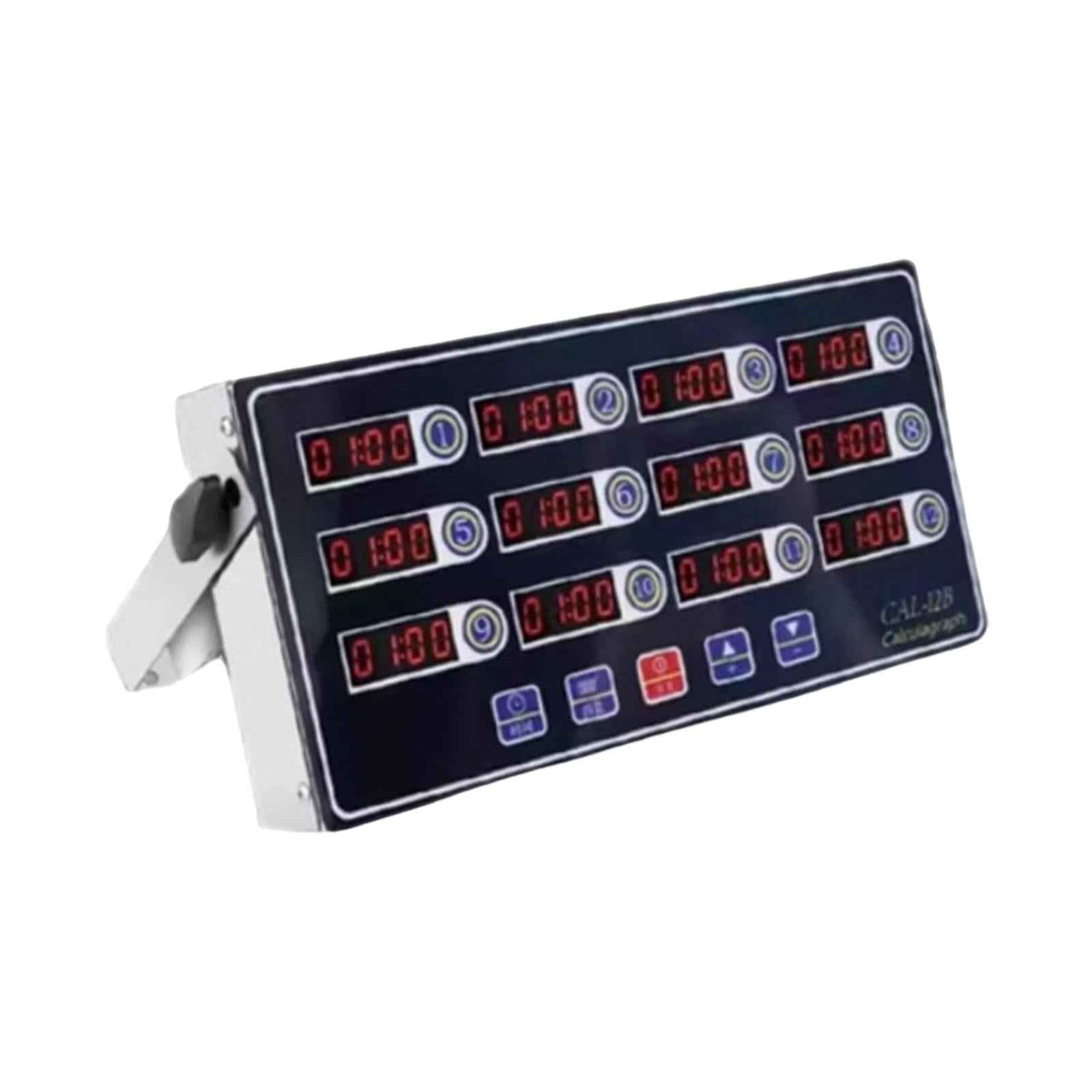 Digital Kitchen Timer LED Display Commercial Fryer Reminder for Kitchen Home 12 Channels