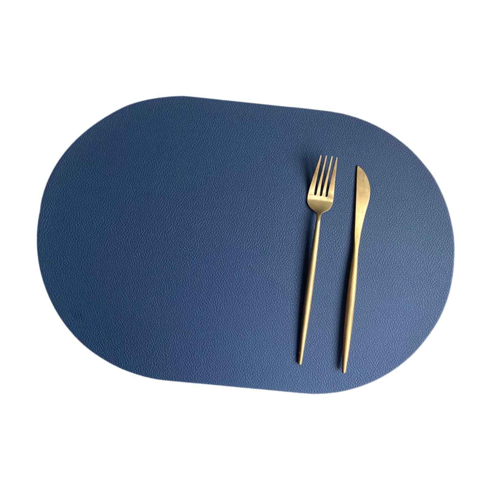 Dining Table Placemat Ornament Nonslip Coaster for Household Tabletop Indoor Blue
