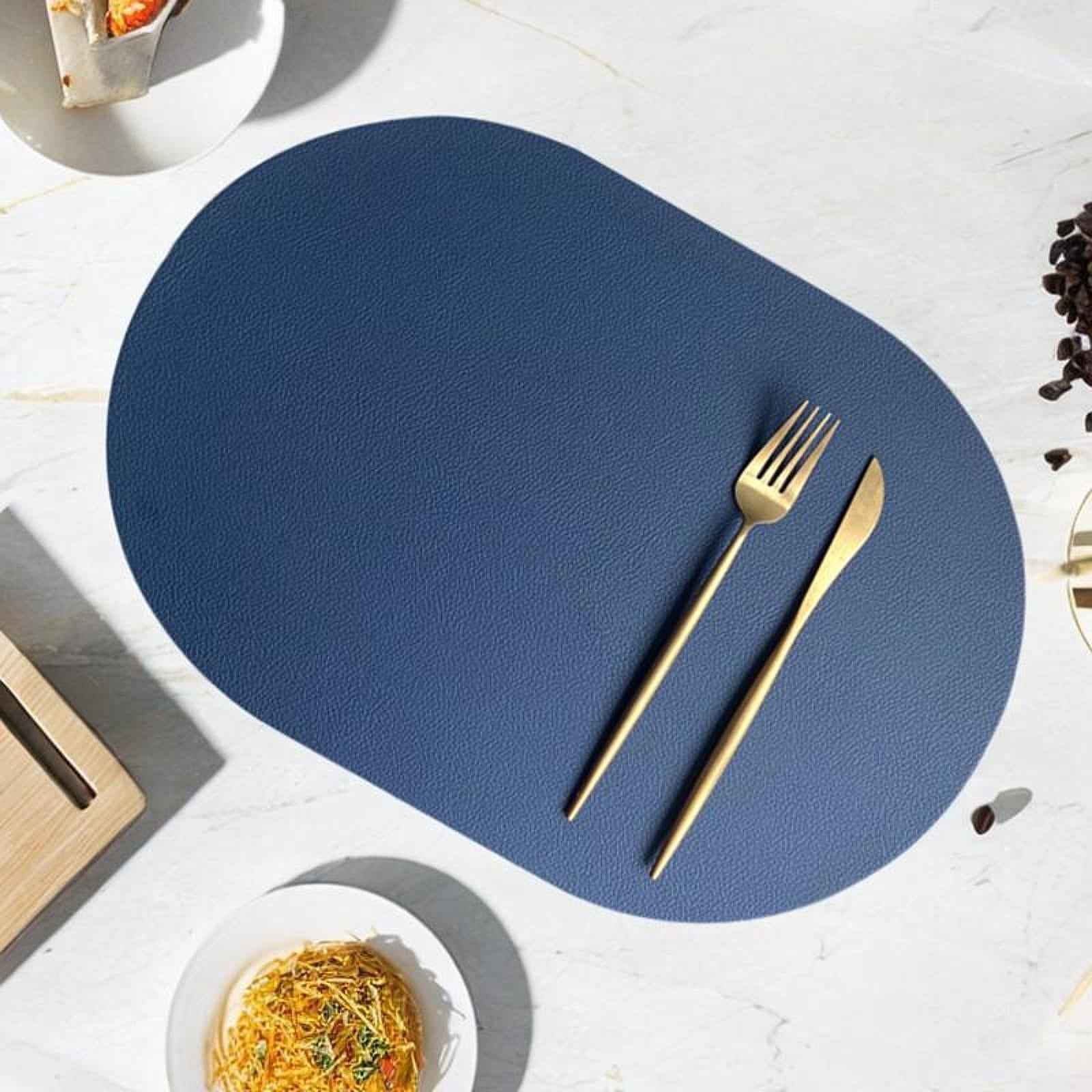 Dining Table Placemat Ornament Nonslip Coaster for Household Tabletop Indoor Blue