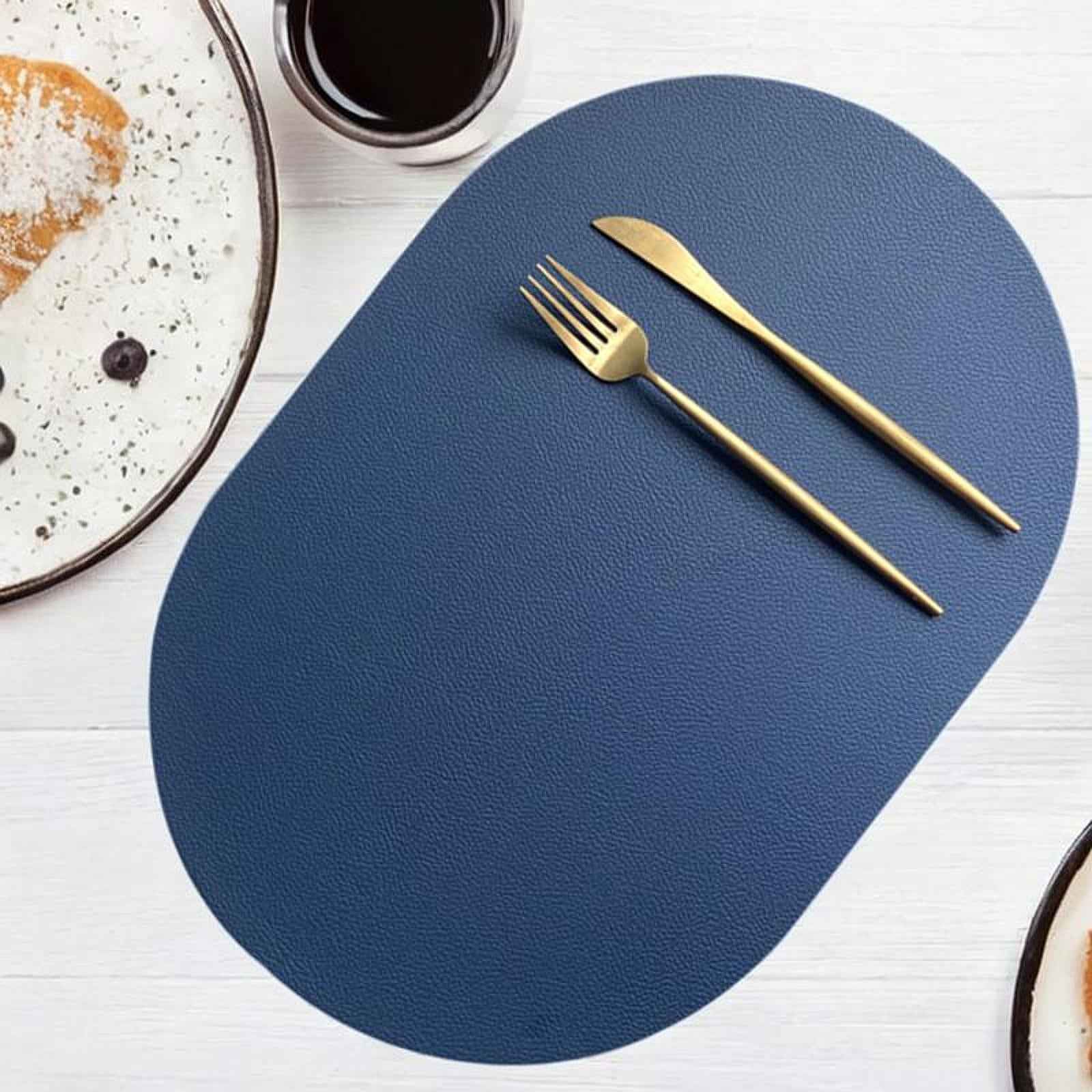 Dining Table Placemat Ornament Nonslip Coaster for Household Tabletop Indoor Blue