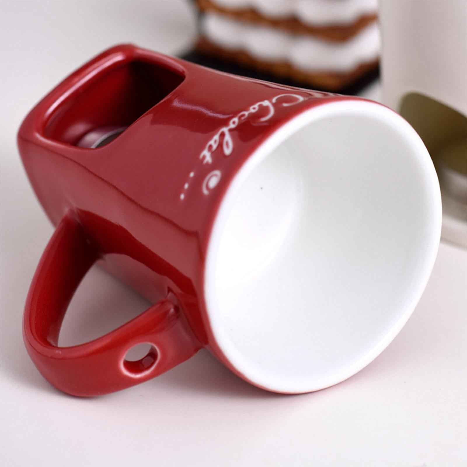 Fondue Mug Coffee Cup Anniversary Home Melting Mug Butter Warmer Tapas 130ml red