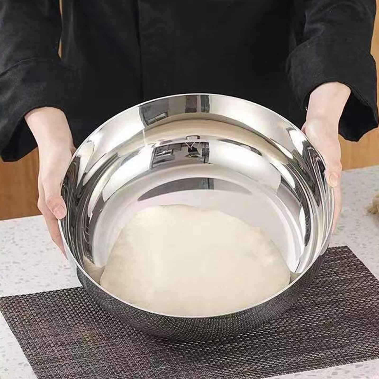 Stainless Steel Basin with Lid Dinner Buffet Server Basin for Fruits Storing 24CM