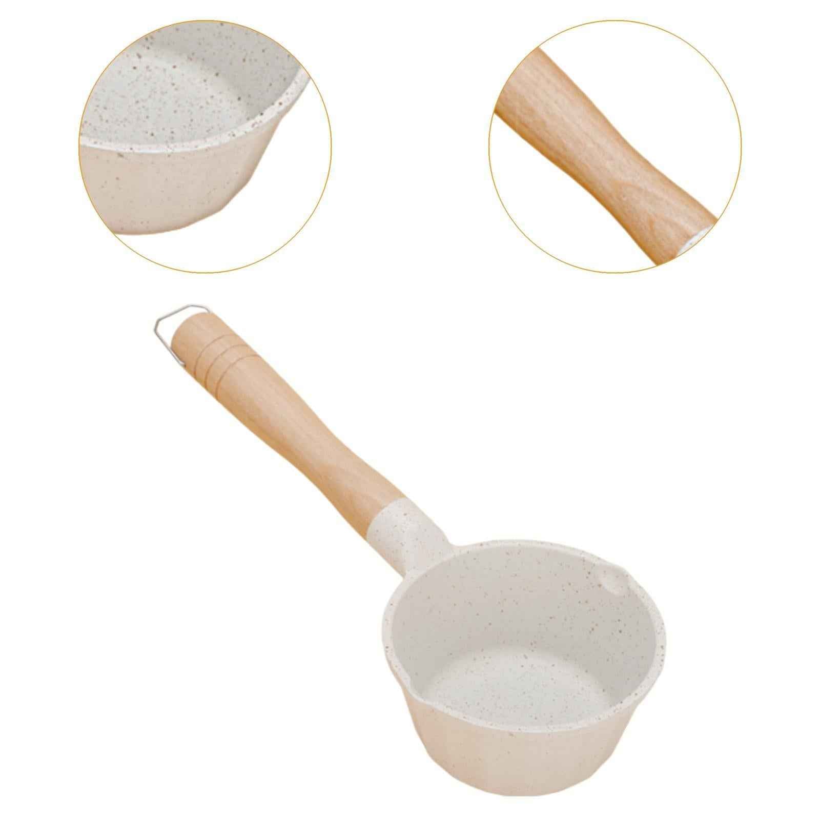 Milk Pan Porridge Pot 280ml Boiling Pot Mini Saucepan for Gas Stoves Outdoor White
