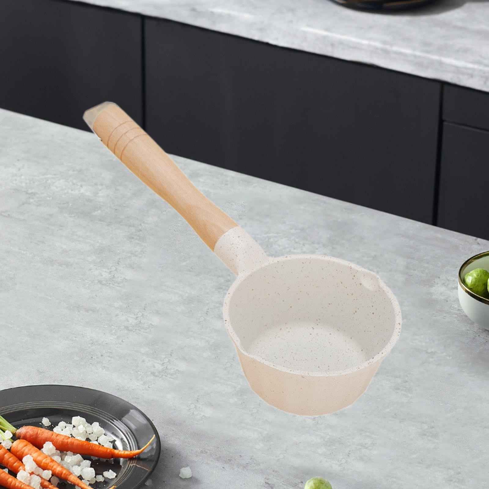 Milk Pan Porridge Pot 280ml Boiling Pot Mini Saucepan for Gas Stoves Outdoor White