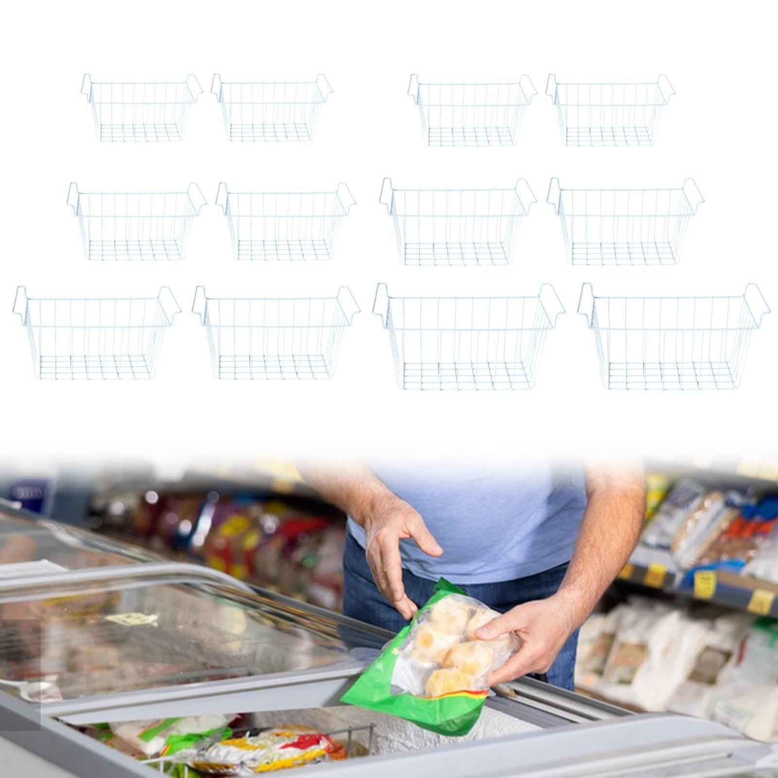 2Pcs Freezer Storage Basket Refrigerator Bin for Apartment Farmhouse Bottles 39cmx20cmx20cm