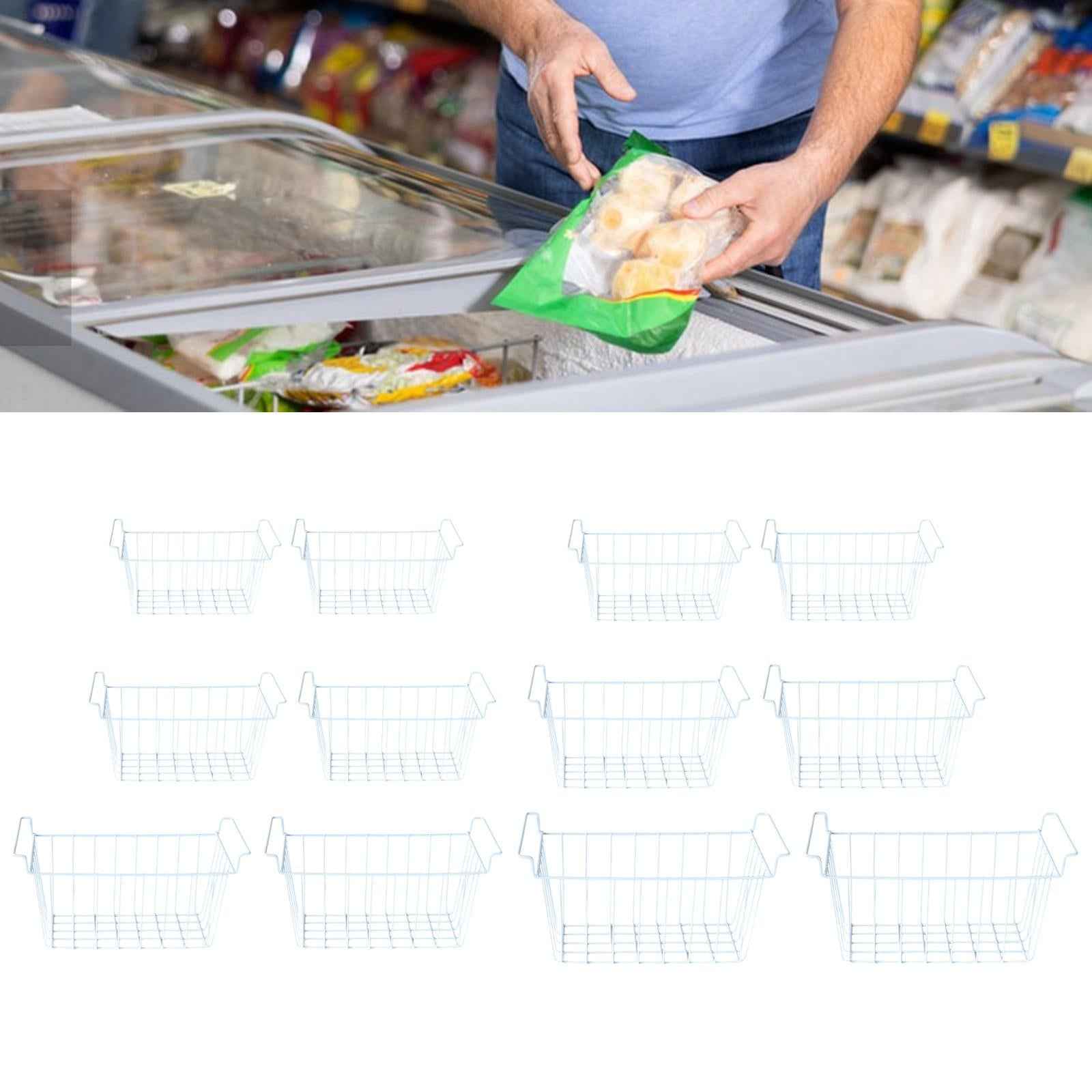 2Pcs Freezer Storage Basket Refrigerator Bin for Apartment Farmhouse Bottles 39cmx20cmx20cm