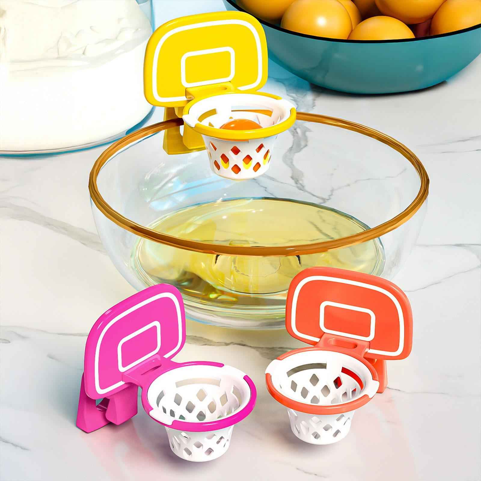 Egg Separator Basketball Frame Dining Baking Accessories Egg Filter Splitter pink