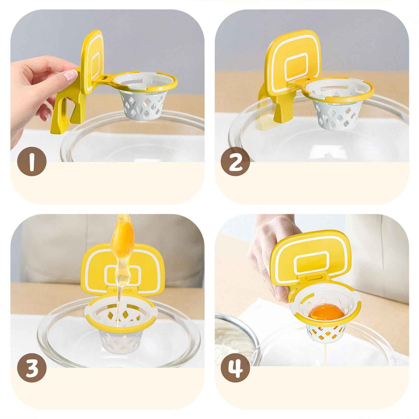 Egg Separator Basketball Frame Dining Baking Accessories Egg Filter Splitter pink