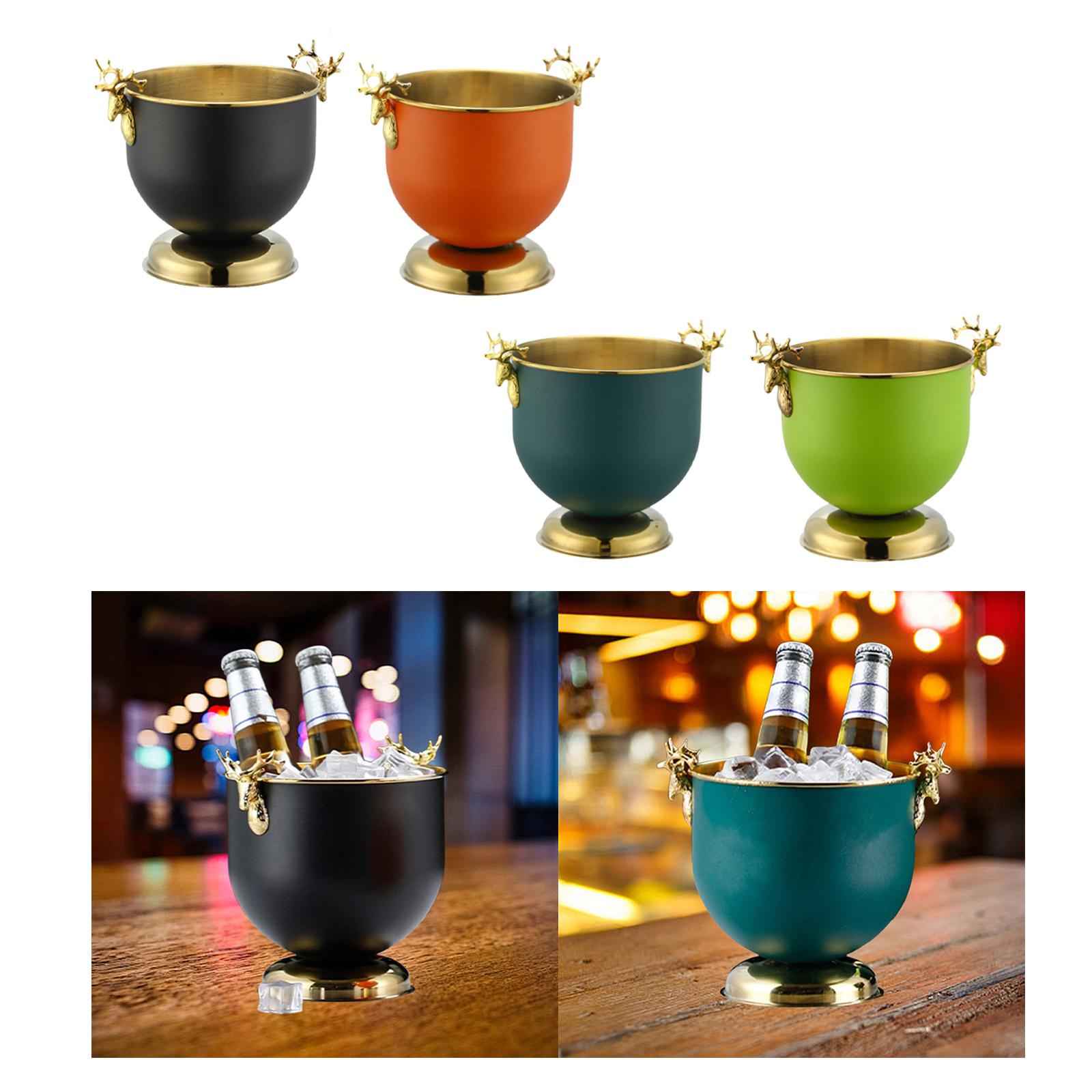Ice Bucket Wine Bucket Reusable Large Capacity Practical for Club Home Party black