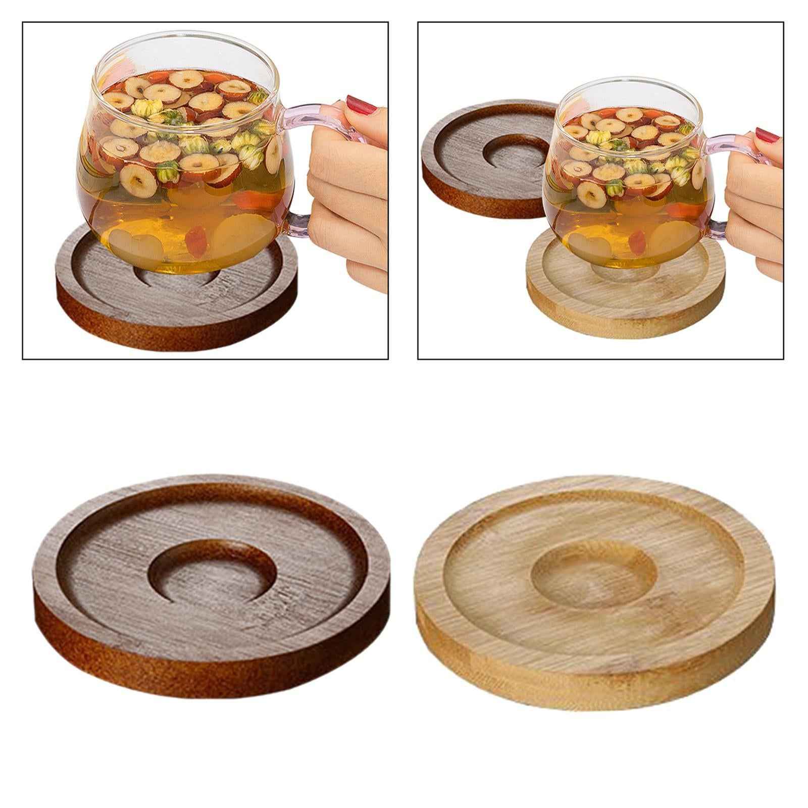 10x Whiskey Glasses Coasters Insulation Pads for Dinnerware Fridge Household Brown