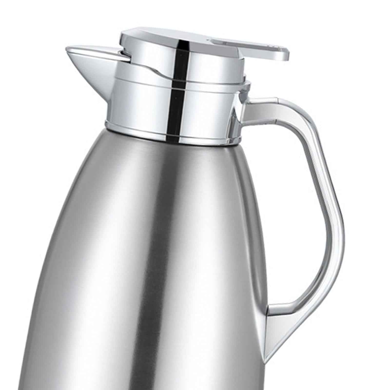 Thermal Insulated Carafes Kettle 2.3L Drink Dispenser for Office Coffee silvery