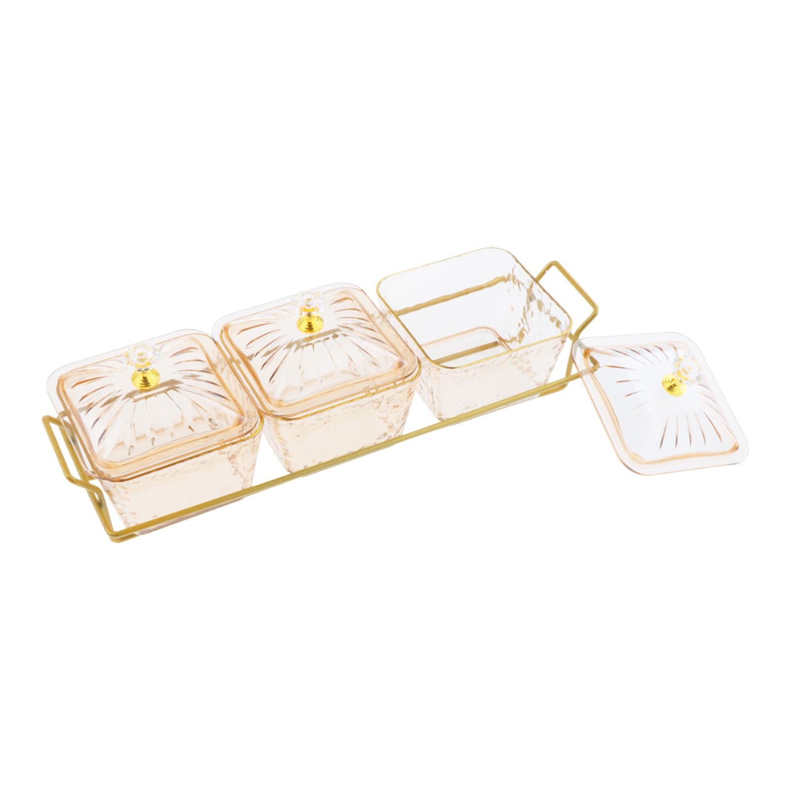 Divided Serving Tray Condiment Appetizer Tray for Dinner Party Dips Set Hotel 3 Dishes