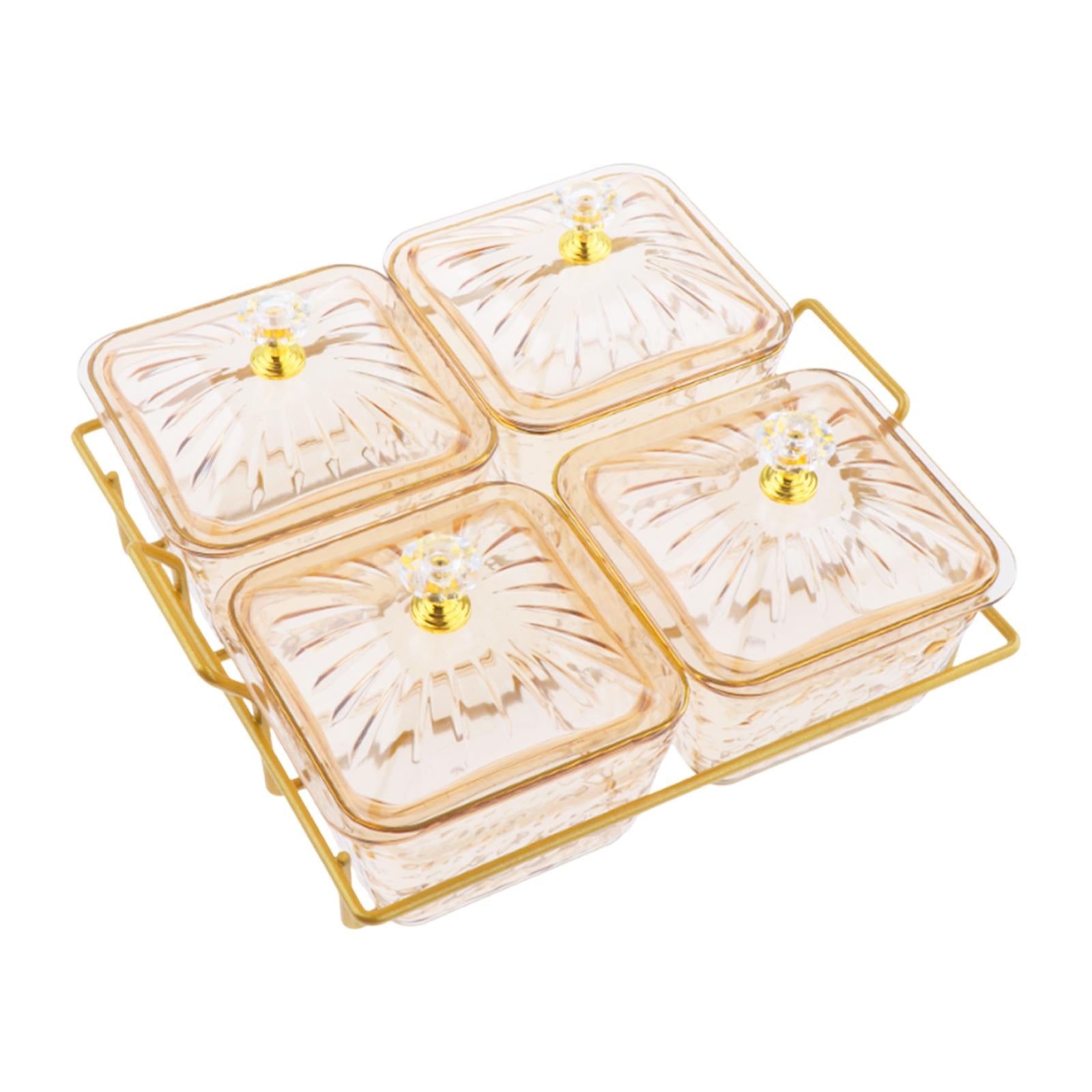 Divided Serving Tray Condiment Appetizer Tray for Dinner Party Dips Set Hotel 4 Dishes