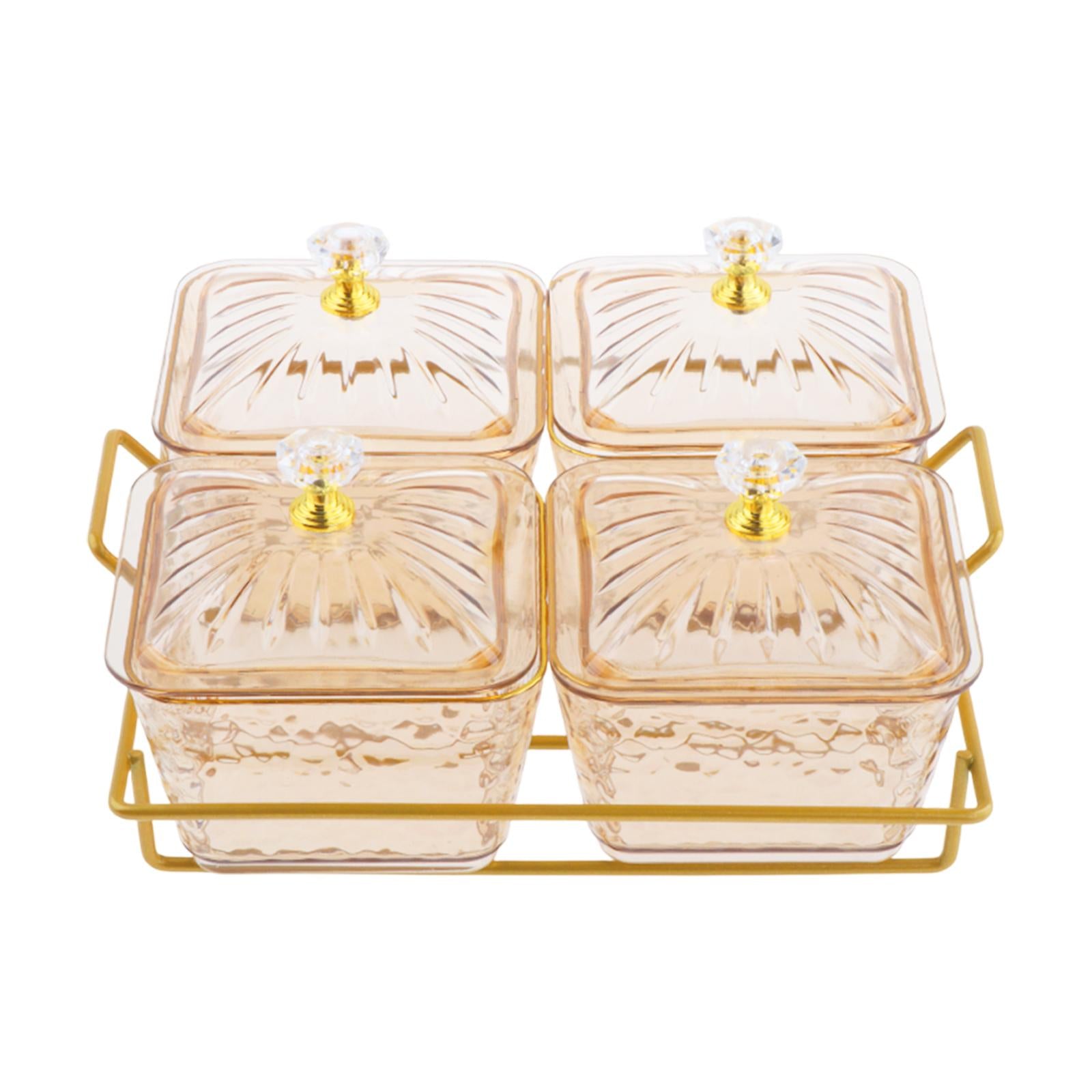 Divided Serving Tray Condiment Appetizer Tray for Dinner Party Dips Set Hotel 4 Dishes