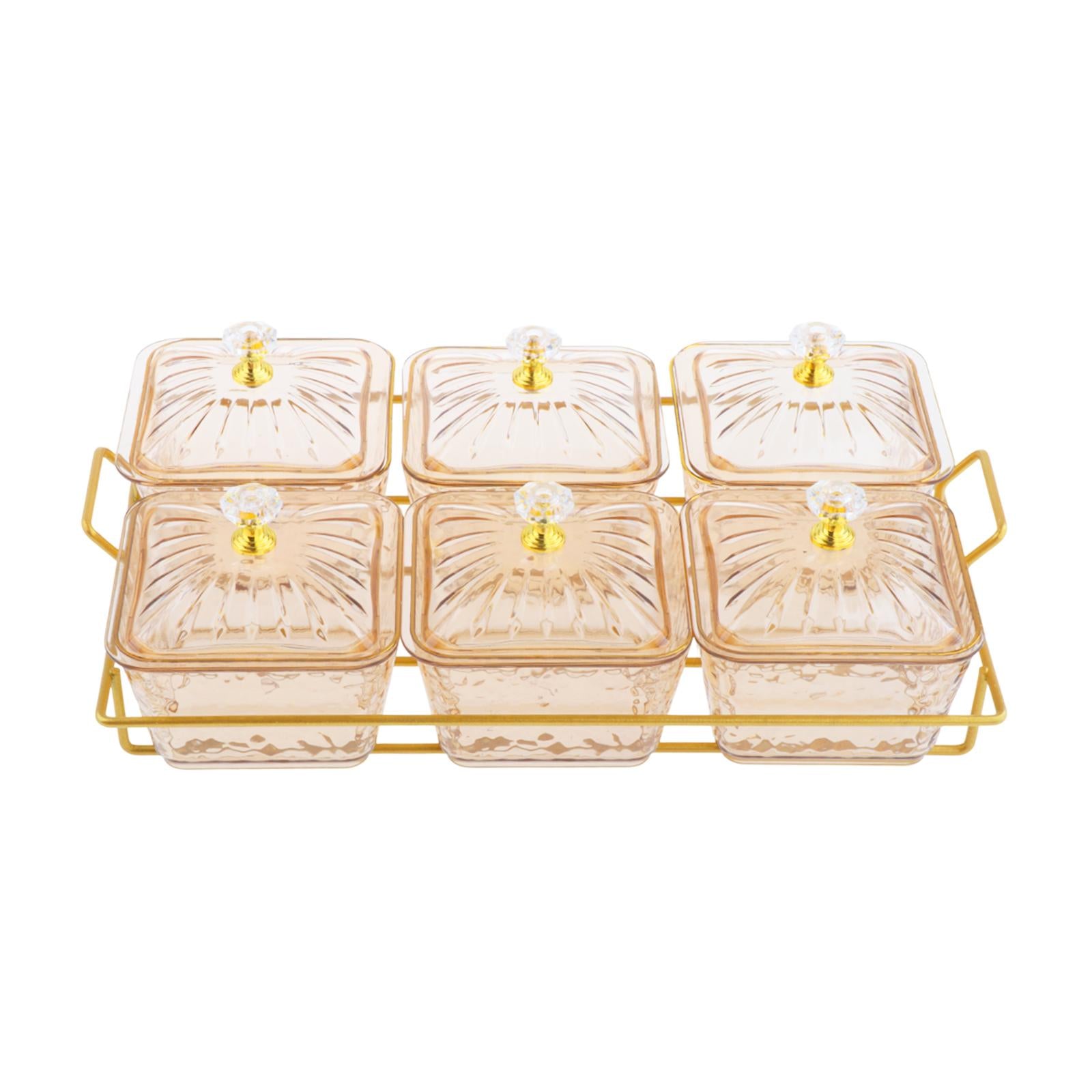 Divided Serving Tray Condiment Appetizer Tray for Dinner Party Dips Set Hotel 6 Dishes