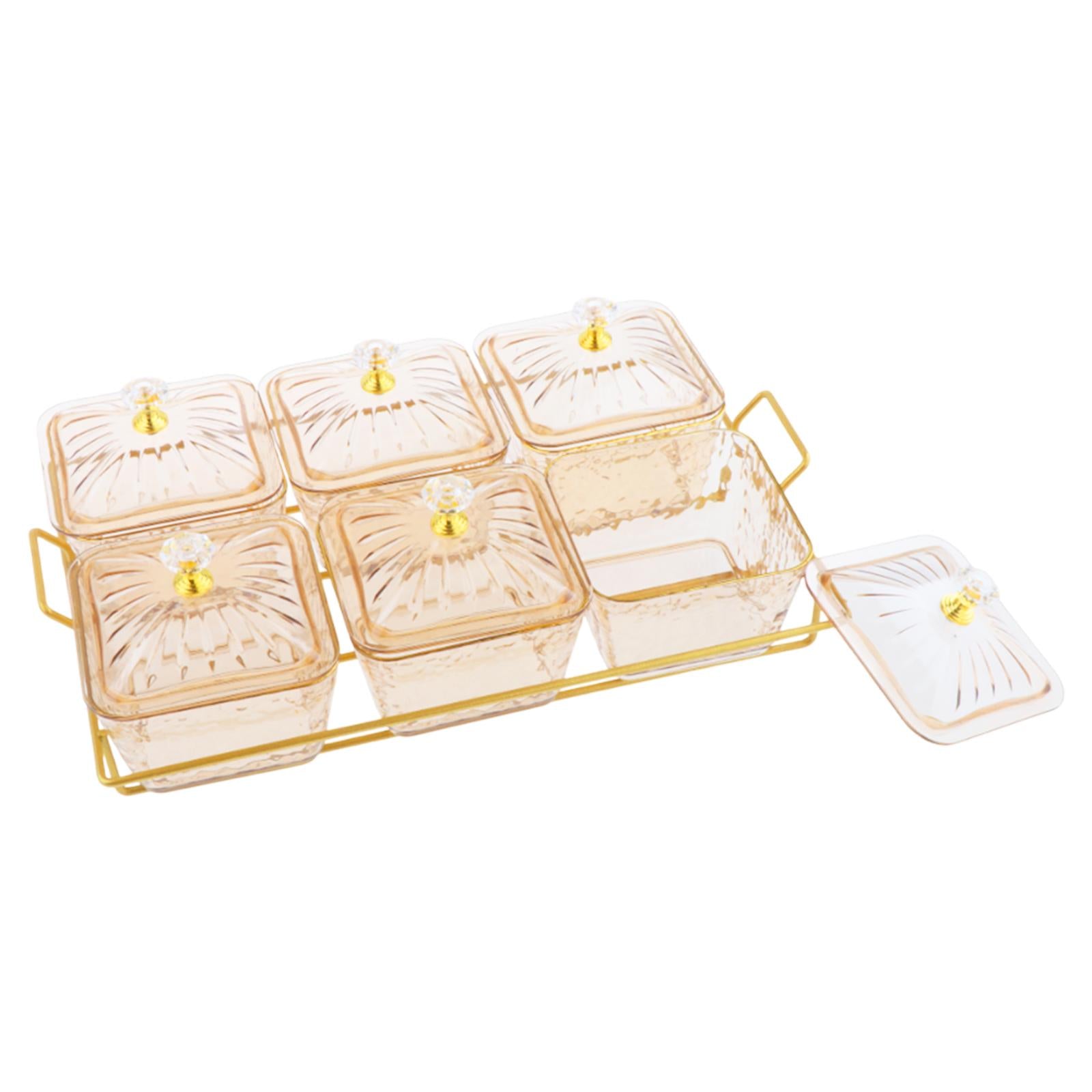 Divided Serving Tray Condiment Appetizer Tray for Dinner Party Dips Set Hotel 6 Dishes