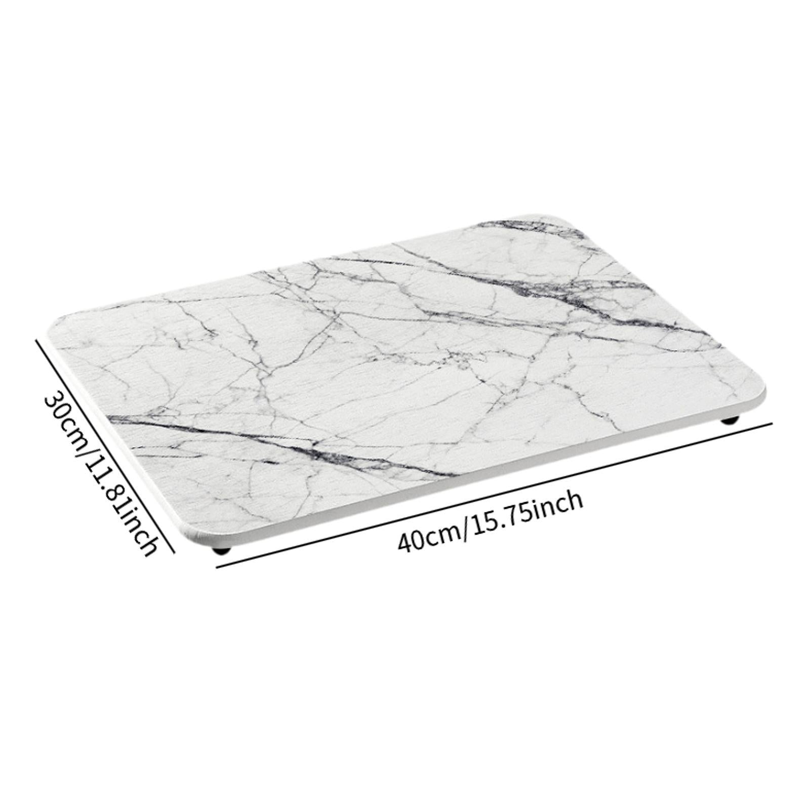 Dish Drying Pad Quick Drying Sink Tray Mat for Bathroom Kitchen Sink Bottles White