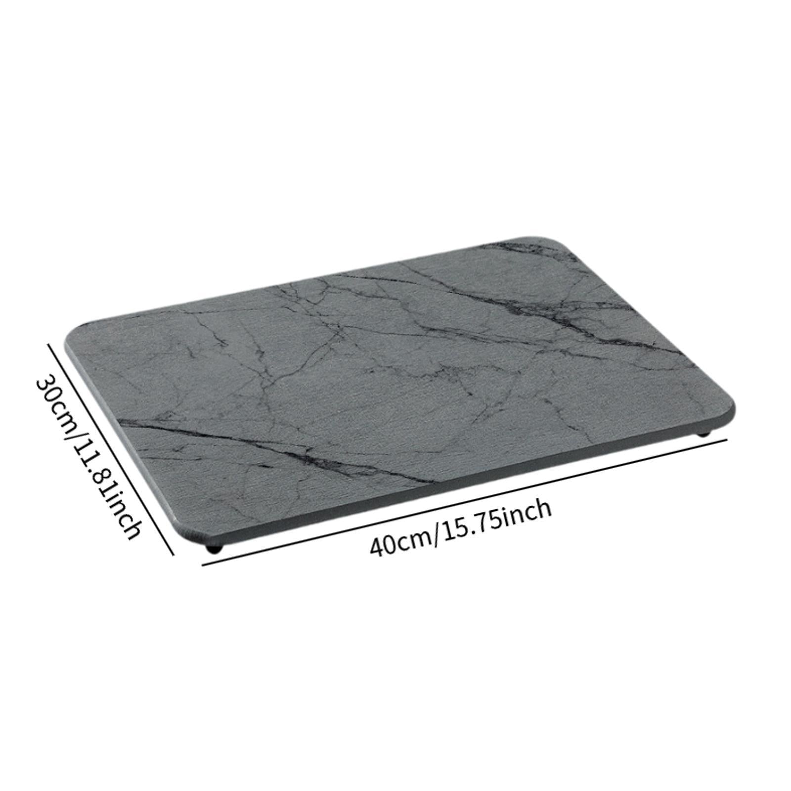 Dish Drying Pad Quick Drying Sink Tray Mat for Bathroom Kitchen Sink Bottles Dark Gray