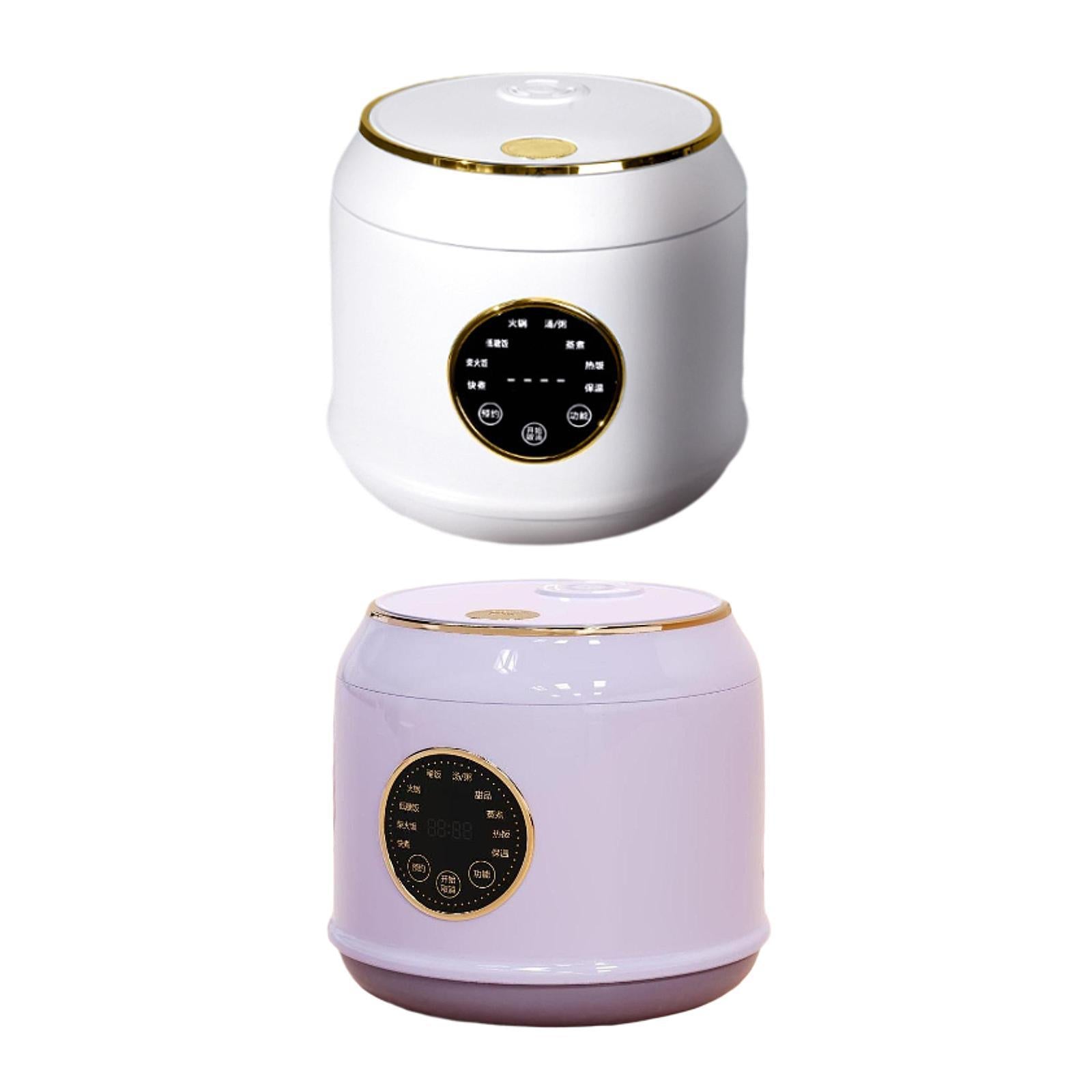 Digital Rice Cooker Auto Keep Warm 2L 7 Cooking Function for Pasta Eggs Soup white