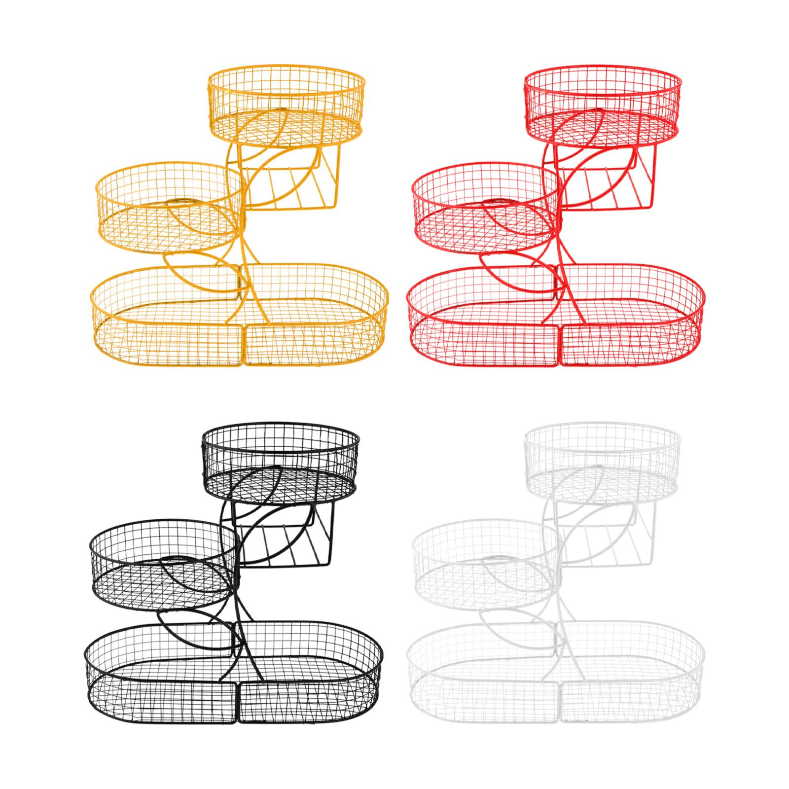 Fruit Basket 3 Tiered Large Capacity Storage Basket for Onion Produce Veggie Gold