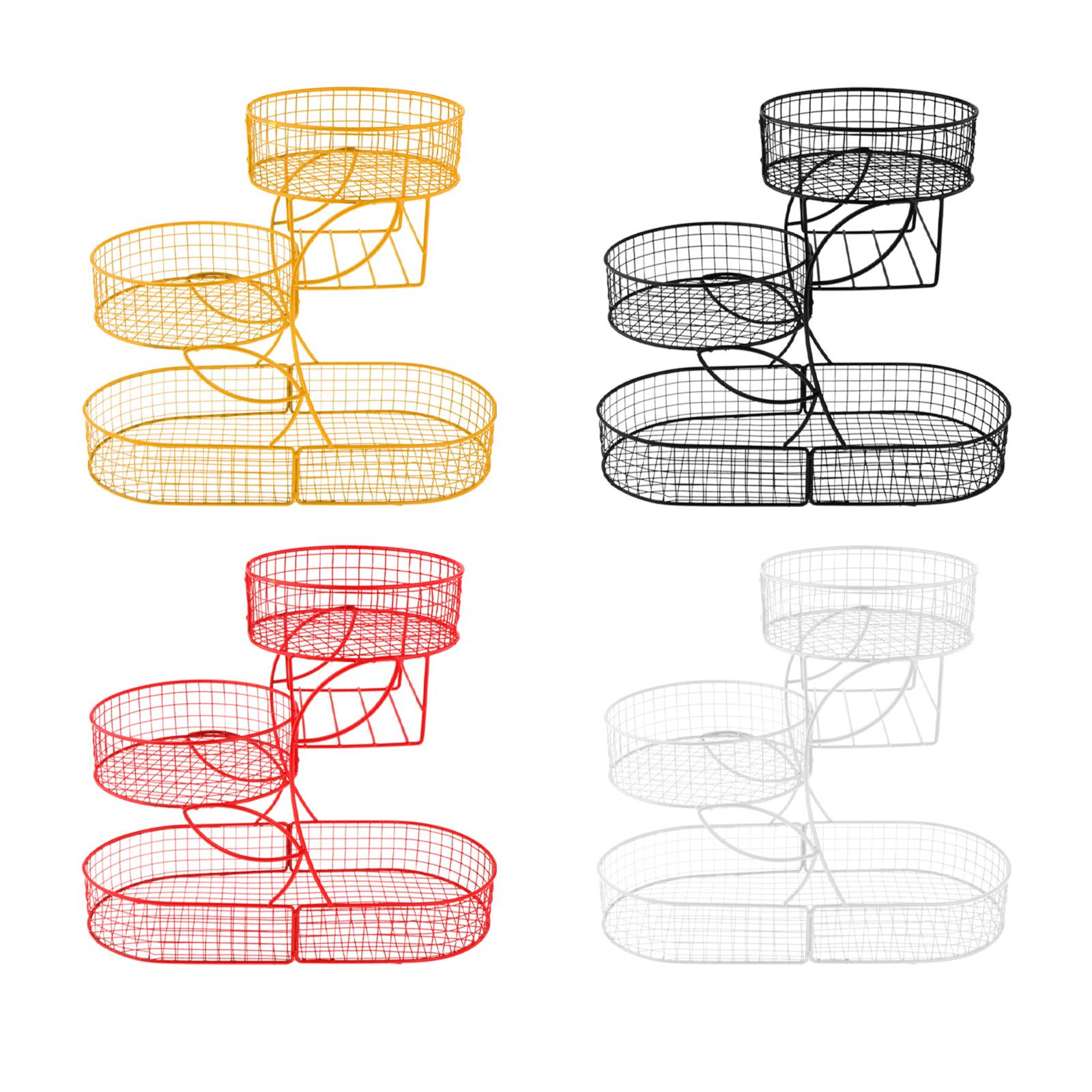 Fruit Basket 3 Tiered Large Capacity Storage Basket for Onion Produce Veggie Gold