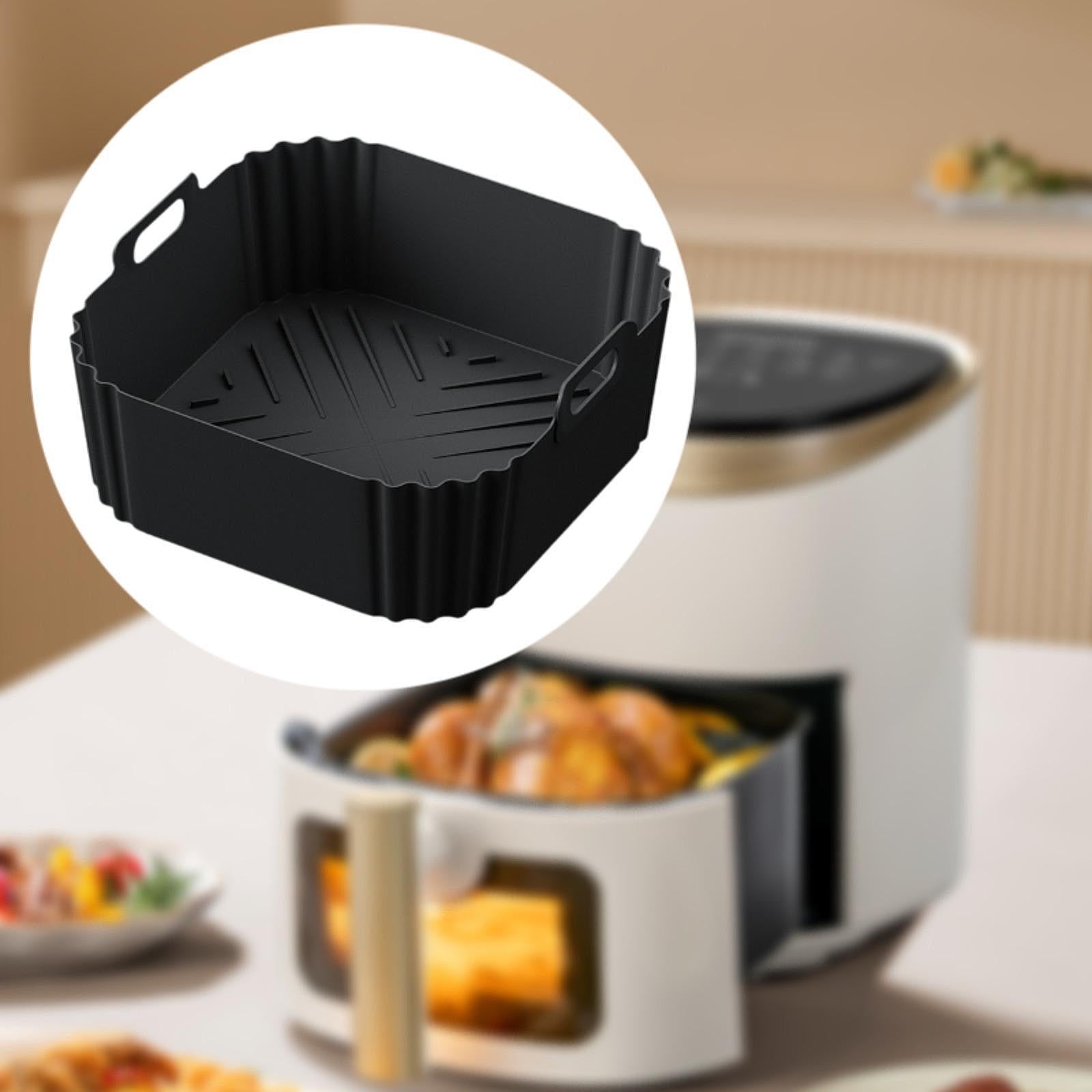 Air Fryer Silicone Liner Air Fryer Silicone Pot for Air Fryer Cooking Lovers Black