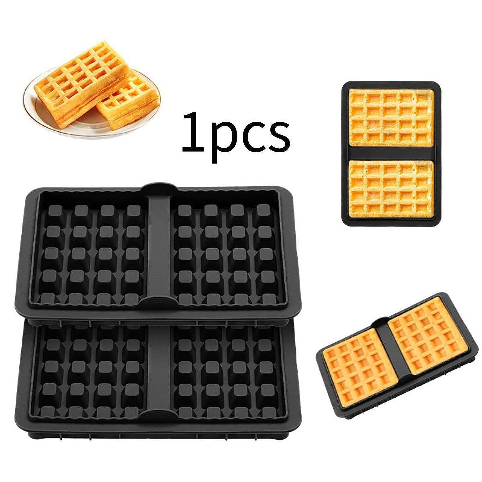 Air Fryer Silicone Waffle Tray Non Stick Baking Tray for Chocolate Cake Soap black