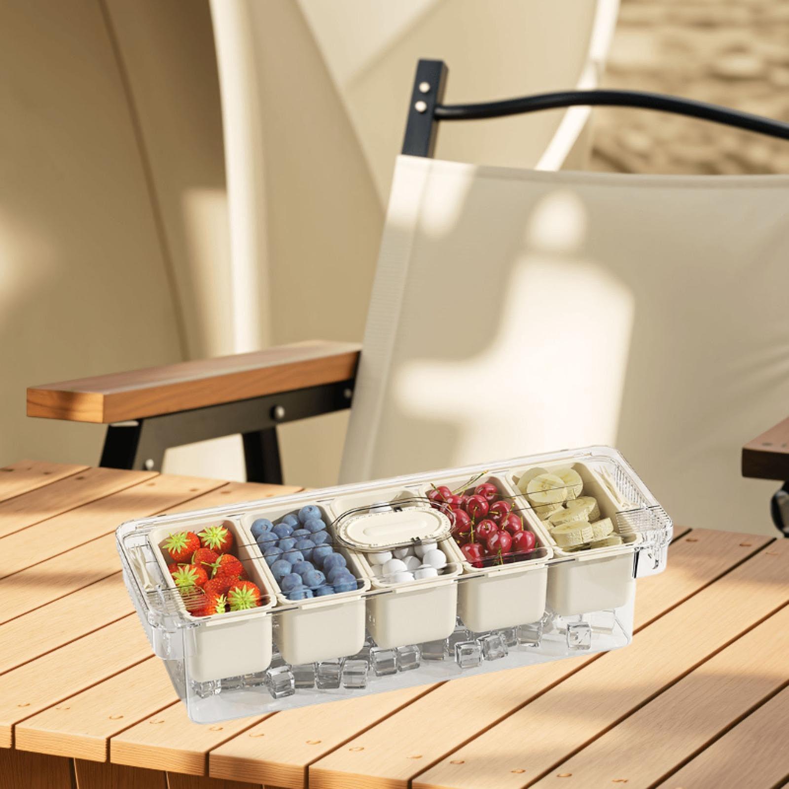 Divided Serving Tray Portable Travel for Desserts Veggies Treats Only Box