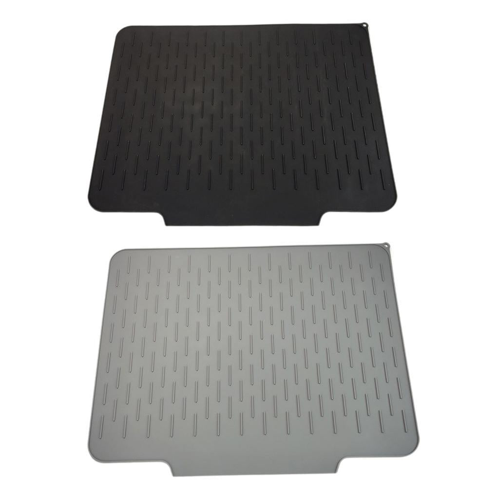 Dish Drying Mat Large for Glass Utensil 22.8x17.7" Bar Counter Draining Mat Black"