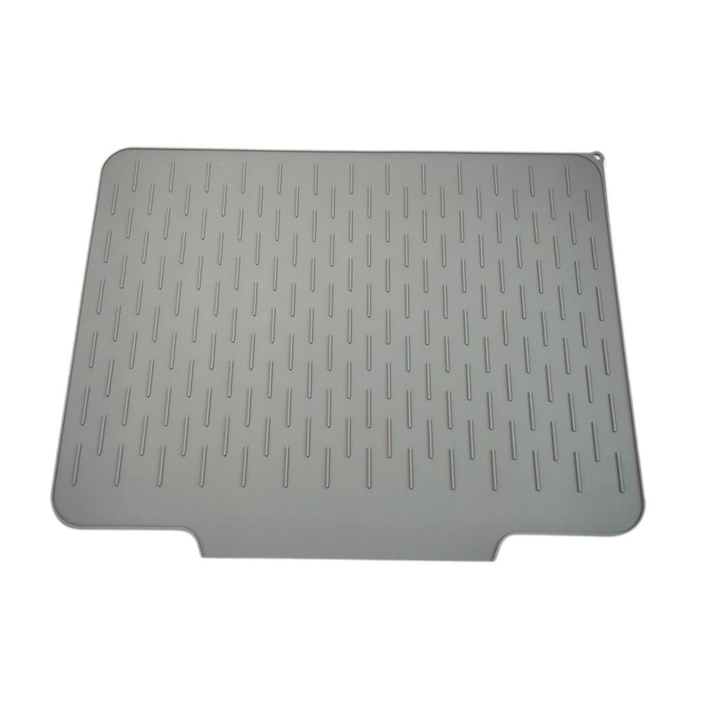 Dish Drying Mat Large for Glass Utensil 22.8x17.7" Bar Counter Draining Mat Gray"