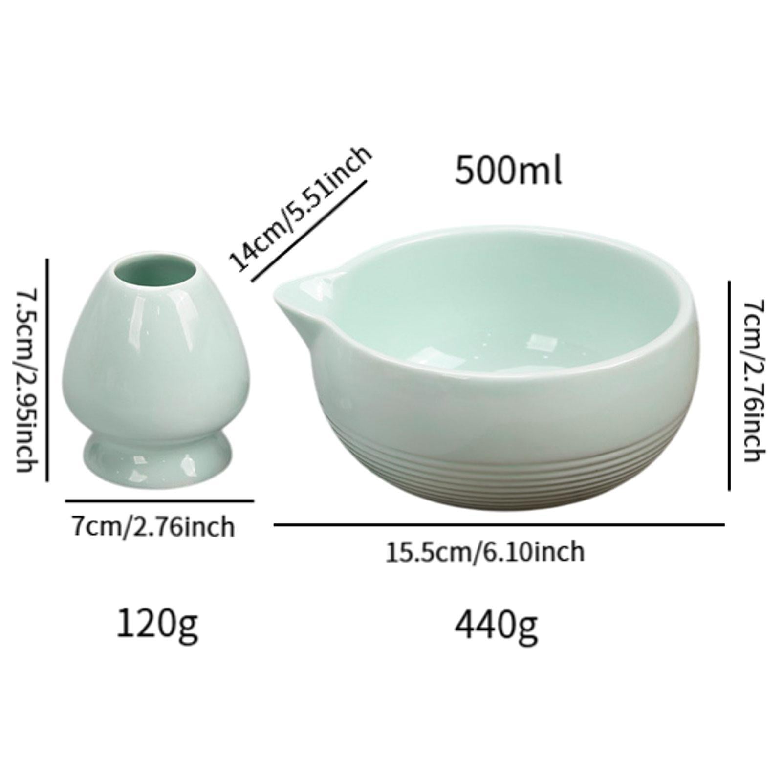 Chinese Matcha Tea Ceremony Set Ceramic Matcha Bowl for Home Tea Room Office Green