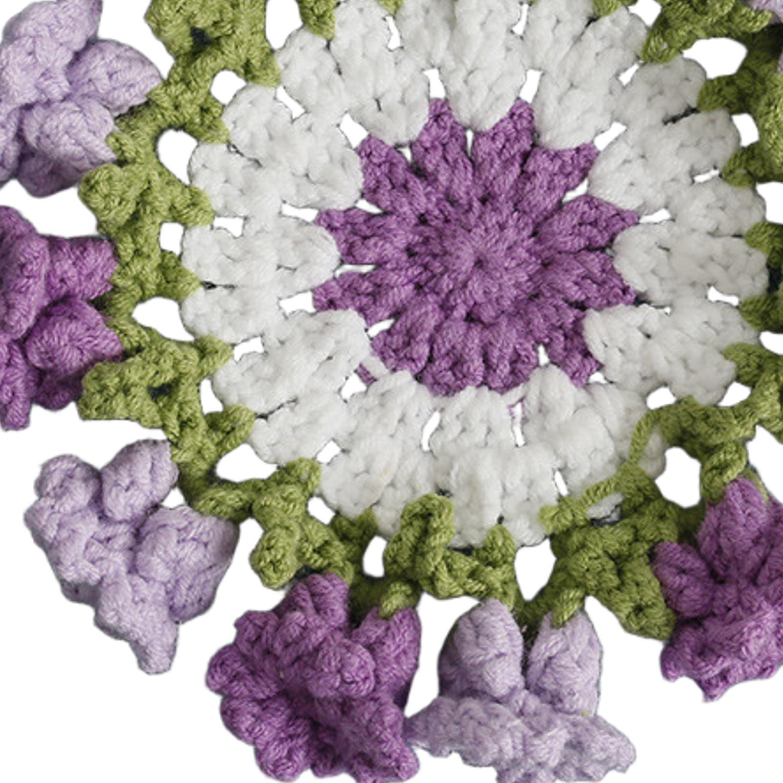 Crochet Coaster Gift Coffee Table Protector for Dining Room Countertop Decor Purple