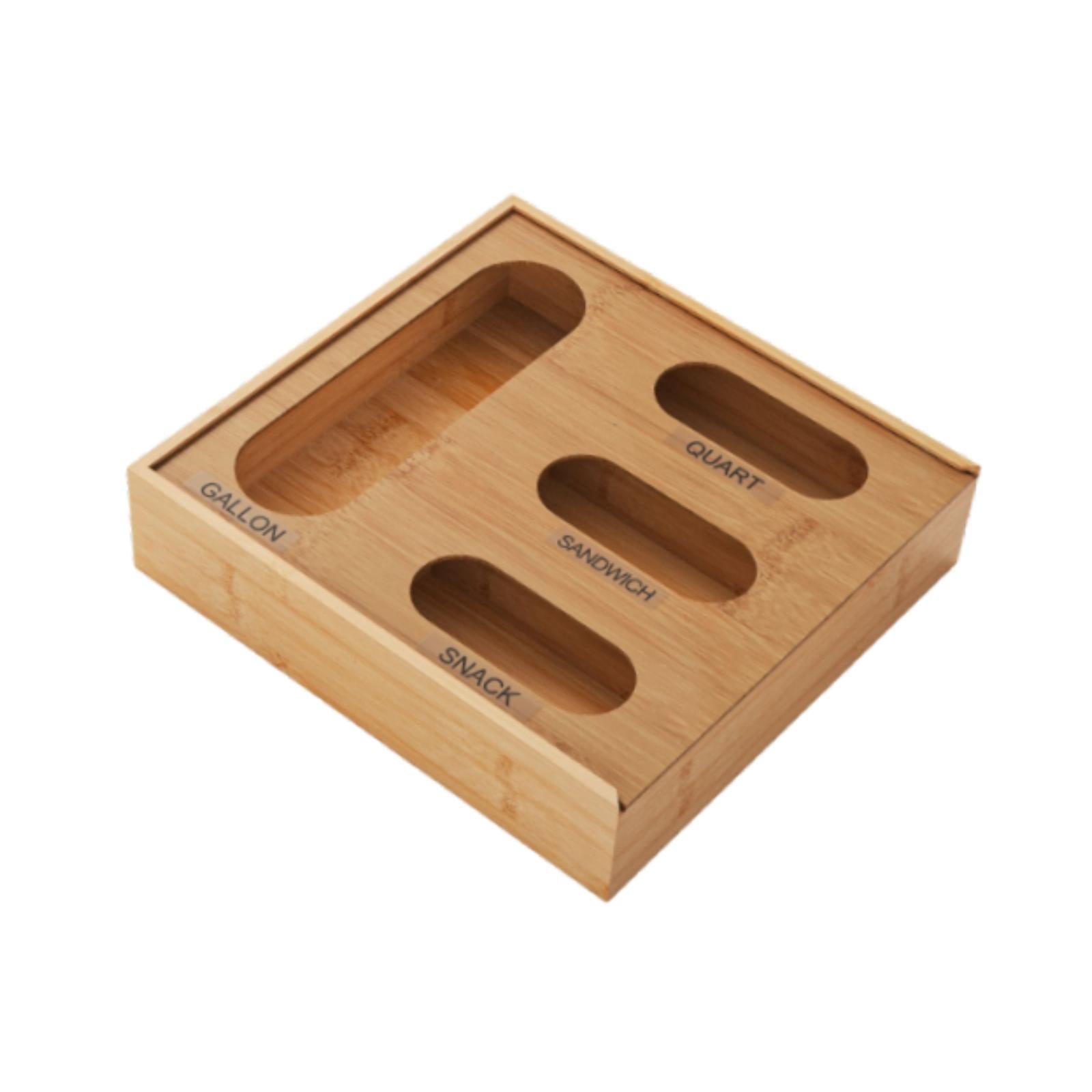 Bamboo Kitchen Storage Bag Organizer Organization Container Drawer Organizer