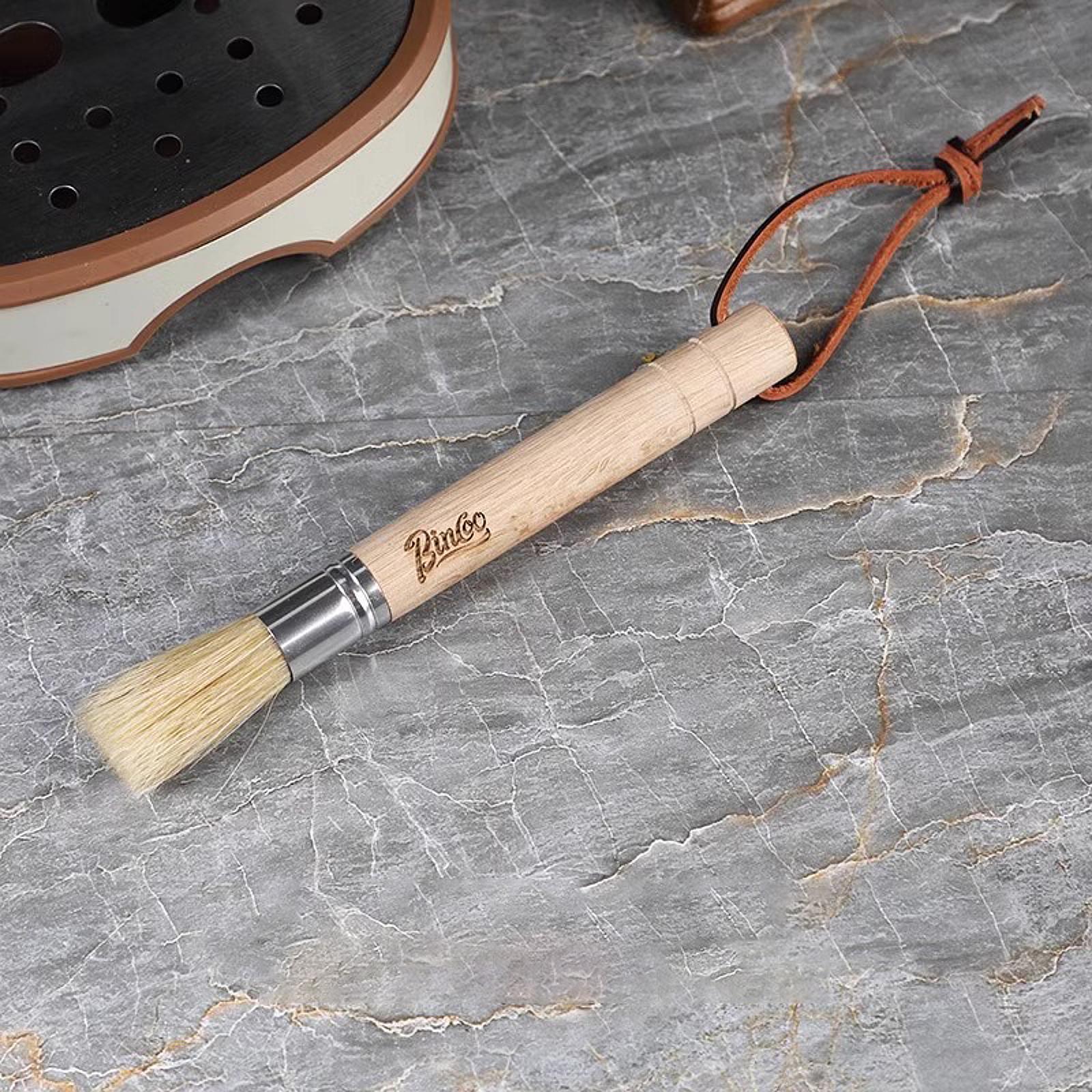Coffee Grinder Cleaning Brush Cleaner Tool Bean Grain Espresso Machine Brush Beech Wood
