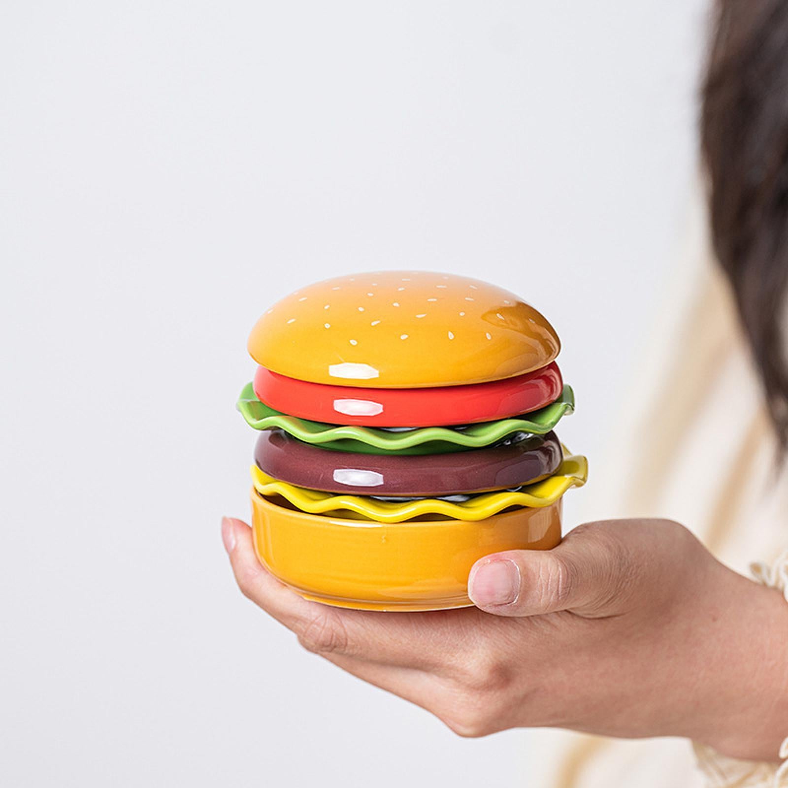 Ceramic Dinnerware Set Gift Stackable Burger Plate Bowl Set for Home Holiday