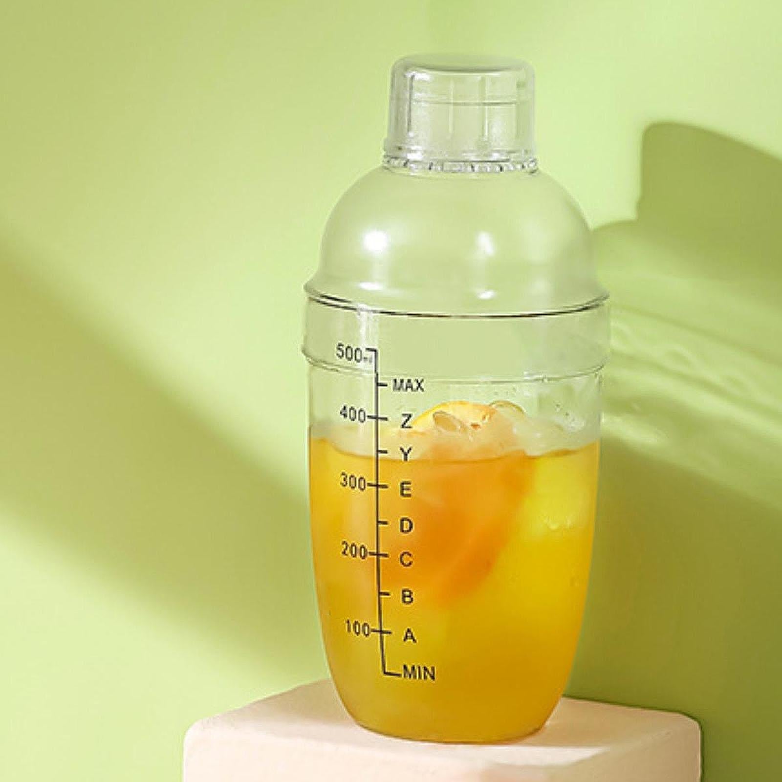 Cocktail Shaker Anti Leakage with Scale Bar Tool for Home Use Milk Smoothie 500ml